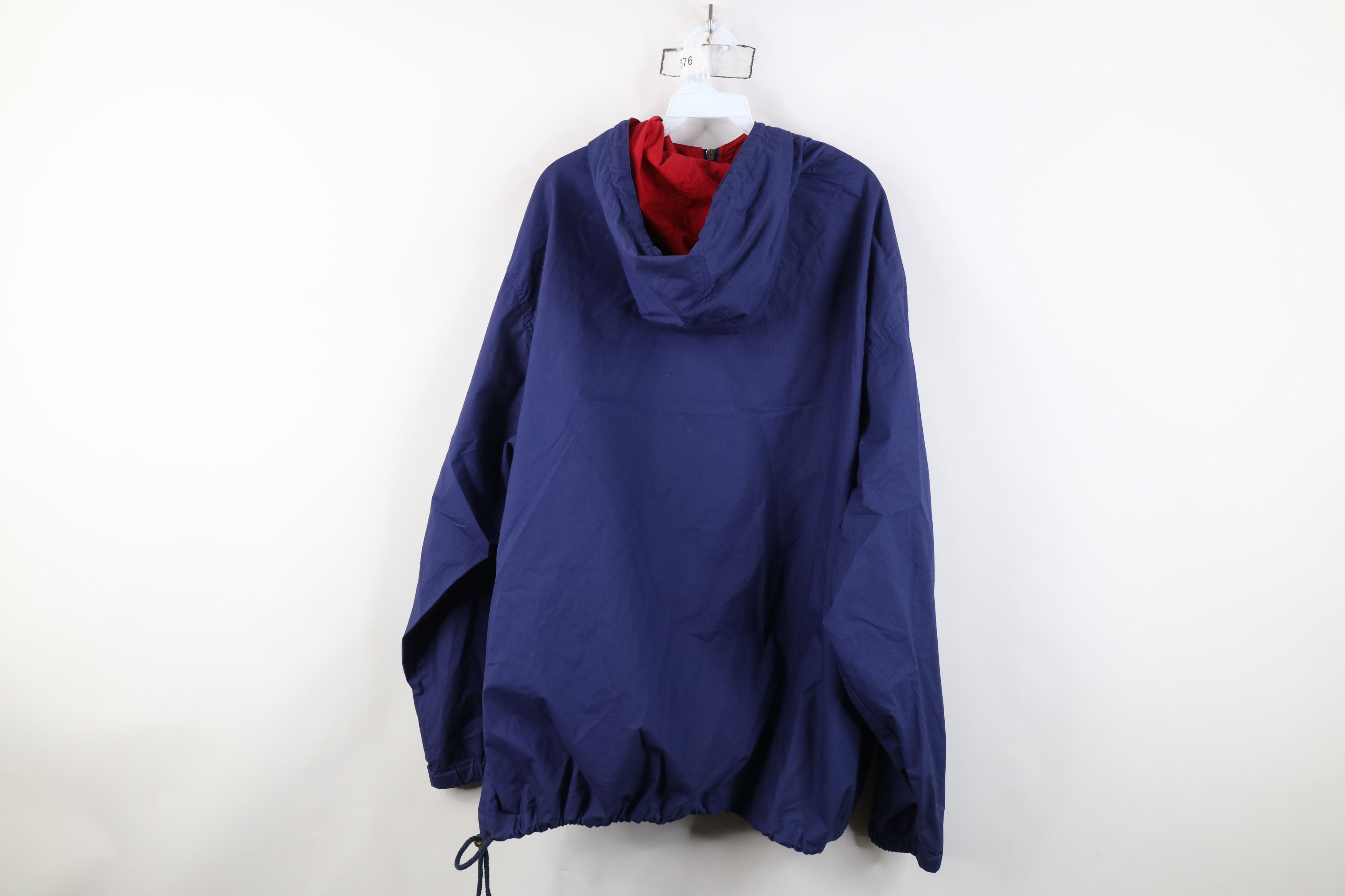 Eddie Bauer Vintage 90s Eddie Bauer Cotton Half Zip Hooded Jacket Blue Size US XL / EU 56 / 4 - 13 Thumbnail