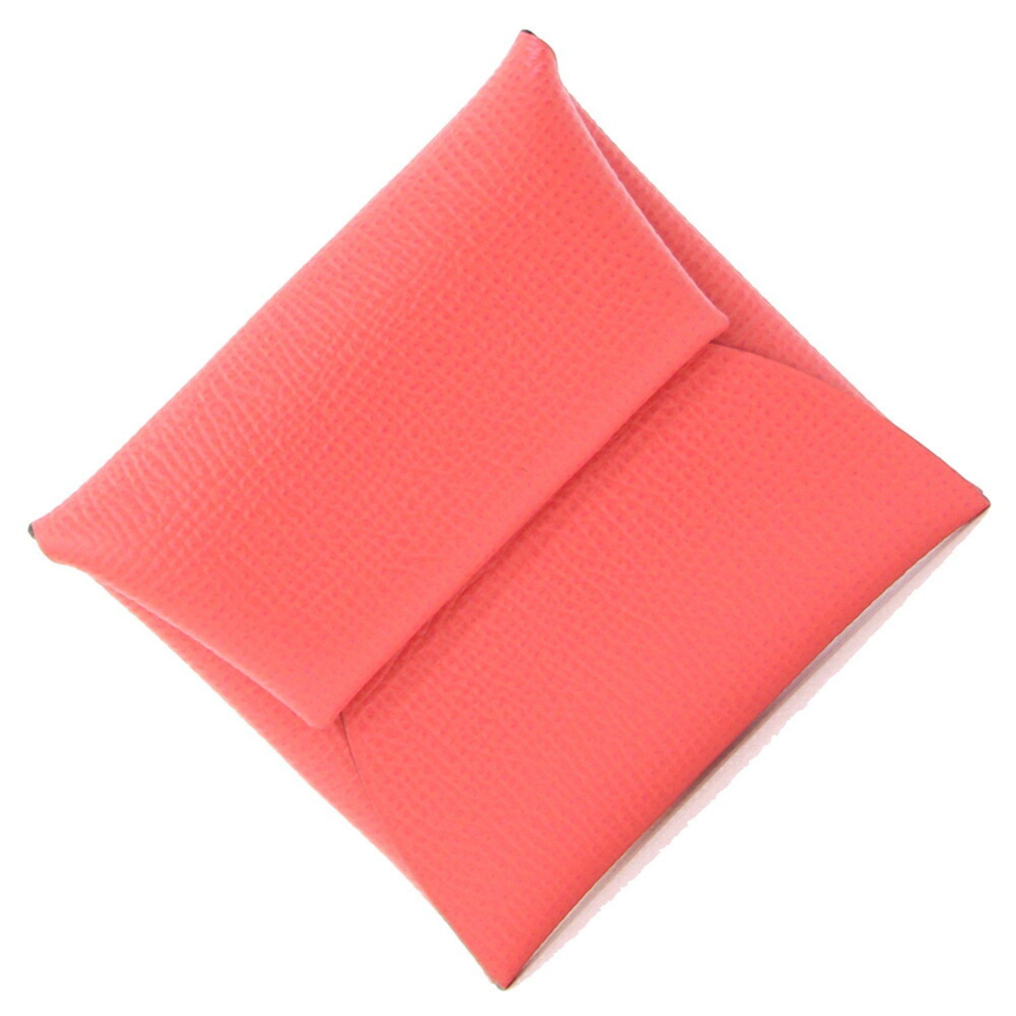 Hermès Bastia Rose Texas Eglantine Coin Case Epsom Leather C Stamp 2018 Square Wallet Women's HERMES