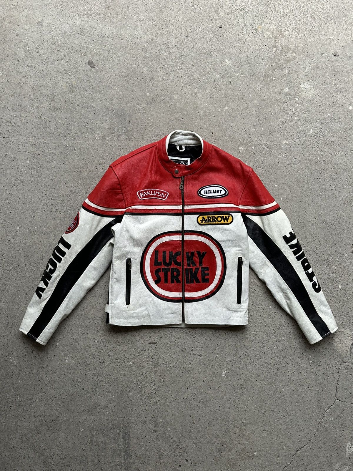 Lucky Brand Lucky Strike Exklusiv Arrow Leather Jacket S red white Size US S / EU 44-46 / 1 - 11 Thumbnail