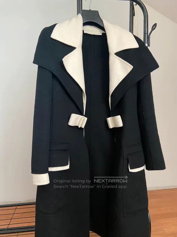 Valentino Valentino Black and white coat coat Size L / US 10 / IT 46 - 3 Thumbnail