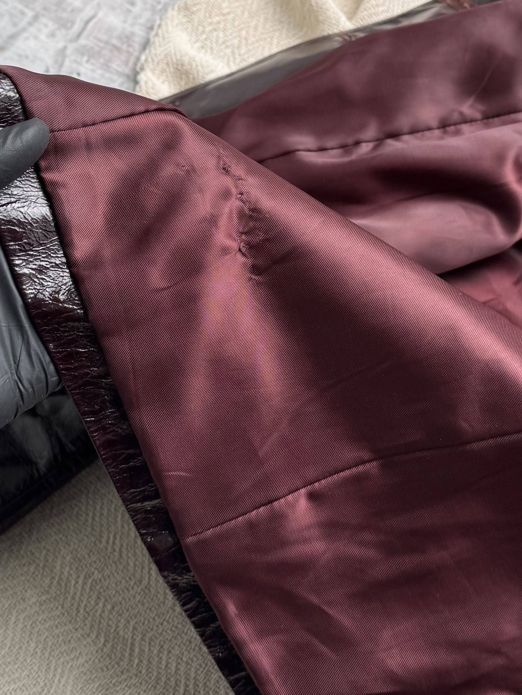 Vintage Vintage Burgundy Leather Jacket Button Front Tailored Size XL / US 12-14 / IT 48-50 - 5 Thumbnail