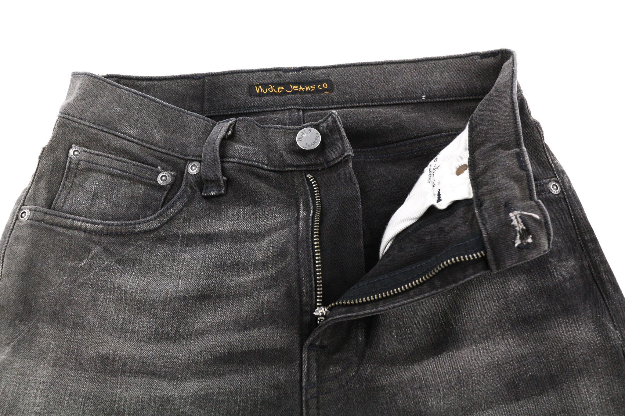Nudie Jeans PIPE LED W28/L32 Grey Marble Organic Skinny Zip Dark 81918 Size US 28 / EU 44 - 4 Thumbnail