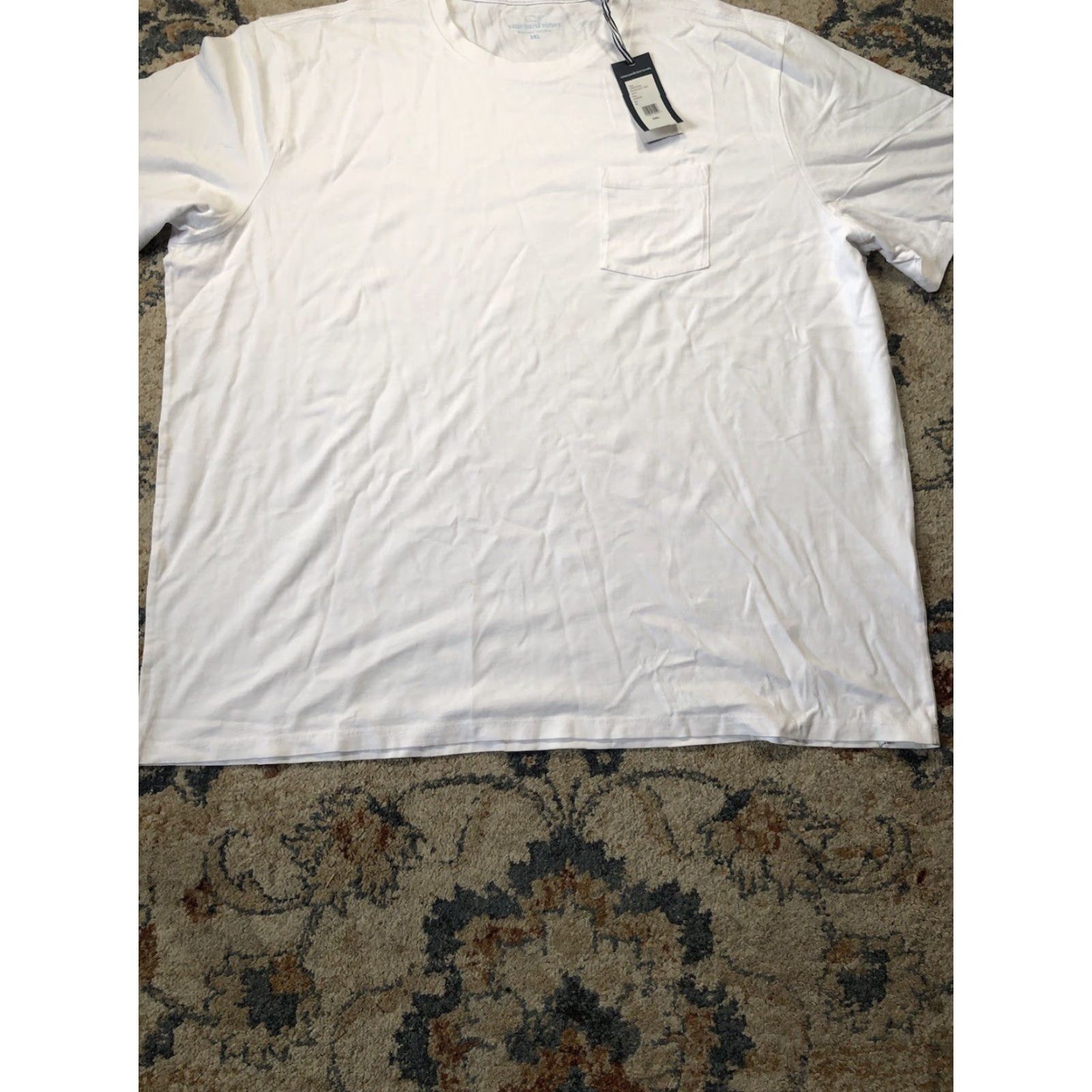 Vineyard Vines Vineyard Vines Mens T-Shirt White Solid Pocket 100% Cotton XXXLCrew Neck Short Sleeve NWT Size US XXL / EU 58 / 5 - 5 Thumbnail