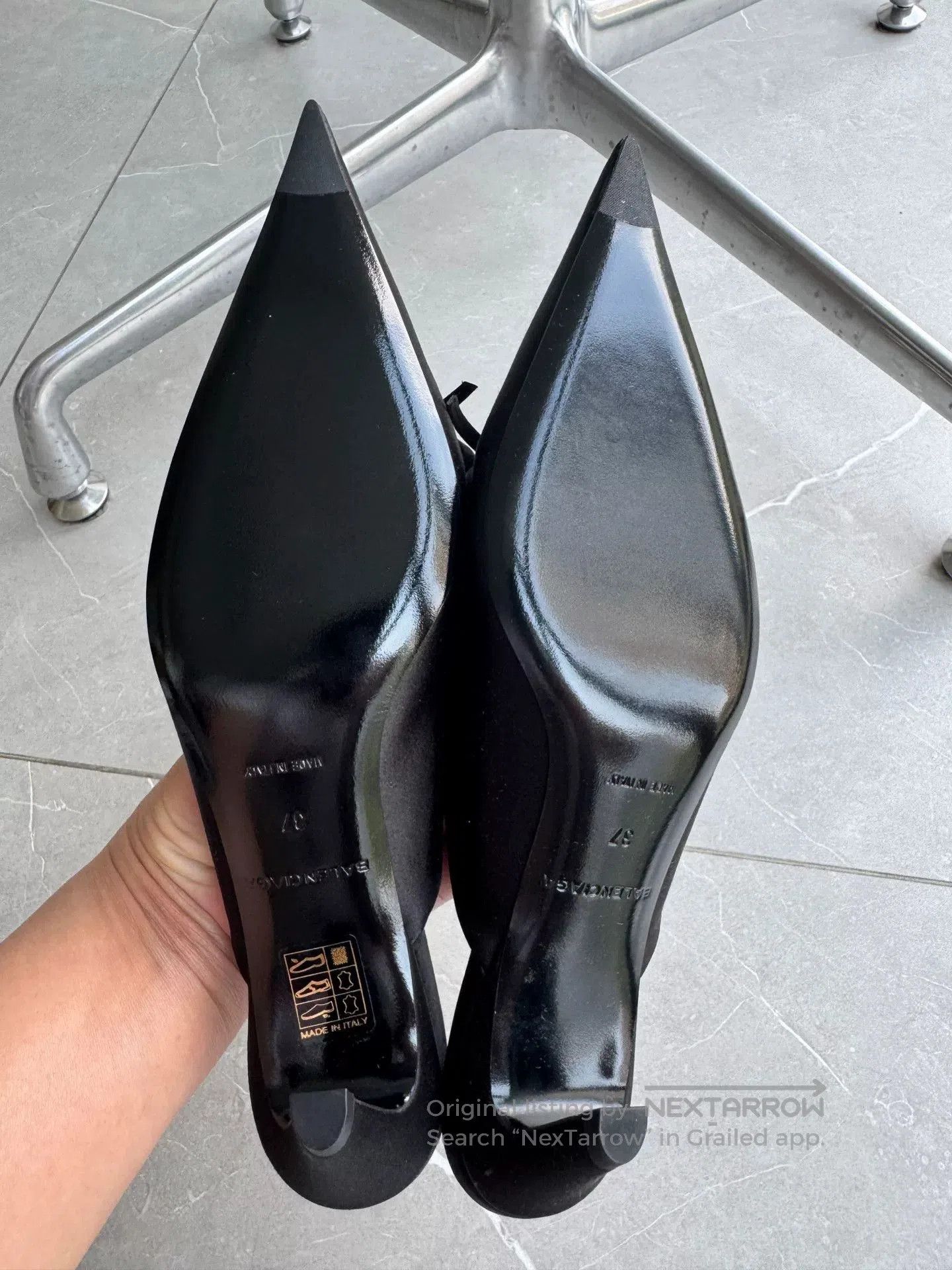 Balenciaga Balenciaga Black Satin Knife Pointed Heels. Size US 6 / IT 36 - 6 Thumbnail