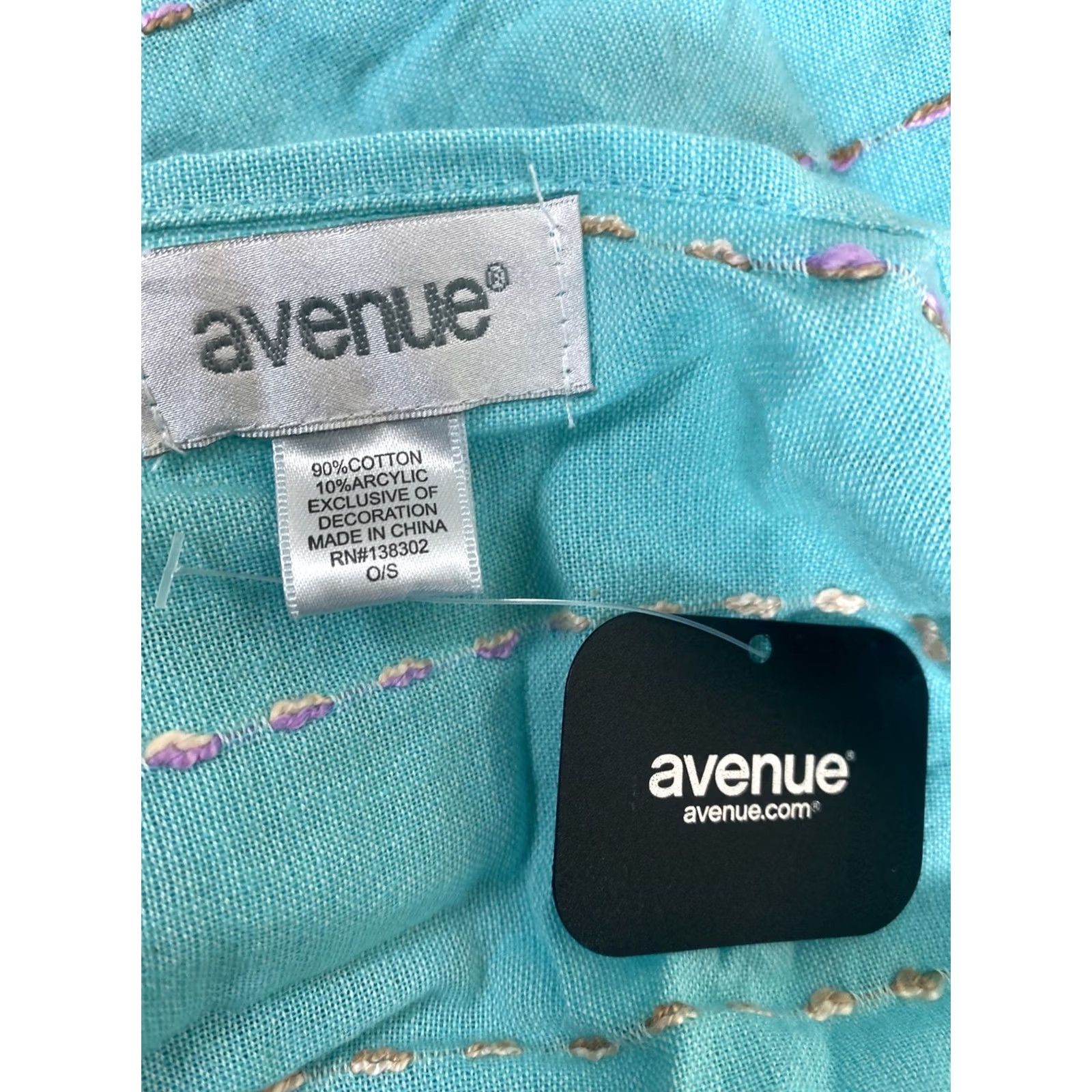 Avenue VINTAGE Avenue Cardigan Poncho Womens OSFM Bat Wing Shirt Teal Striped Tunic Blouse Size S / US 4 / IT 40 - 3 Thumbnail