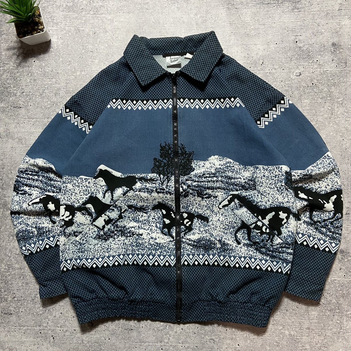 Vintage 📌 Vintage Jacques Lorant “Wild Horses” Denim Jacket Size US L / EU 52-54 / 3 - 1 Thumbnail