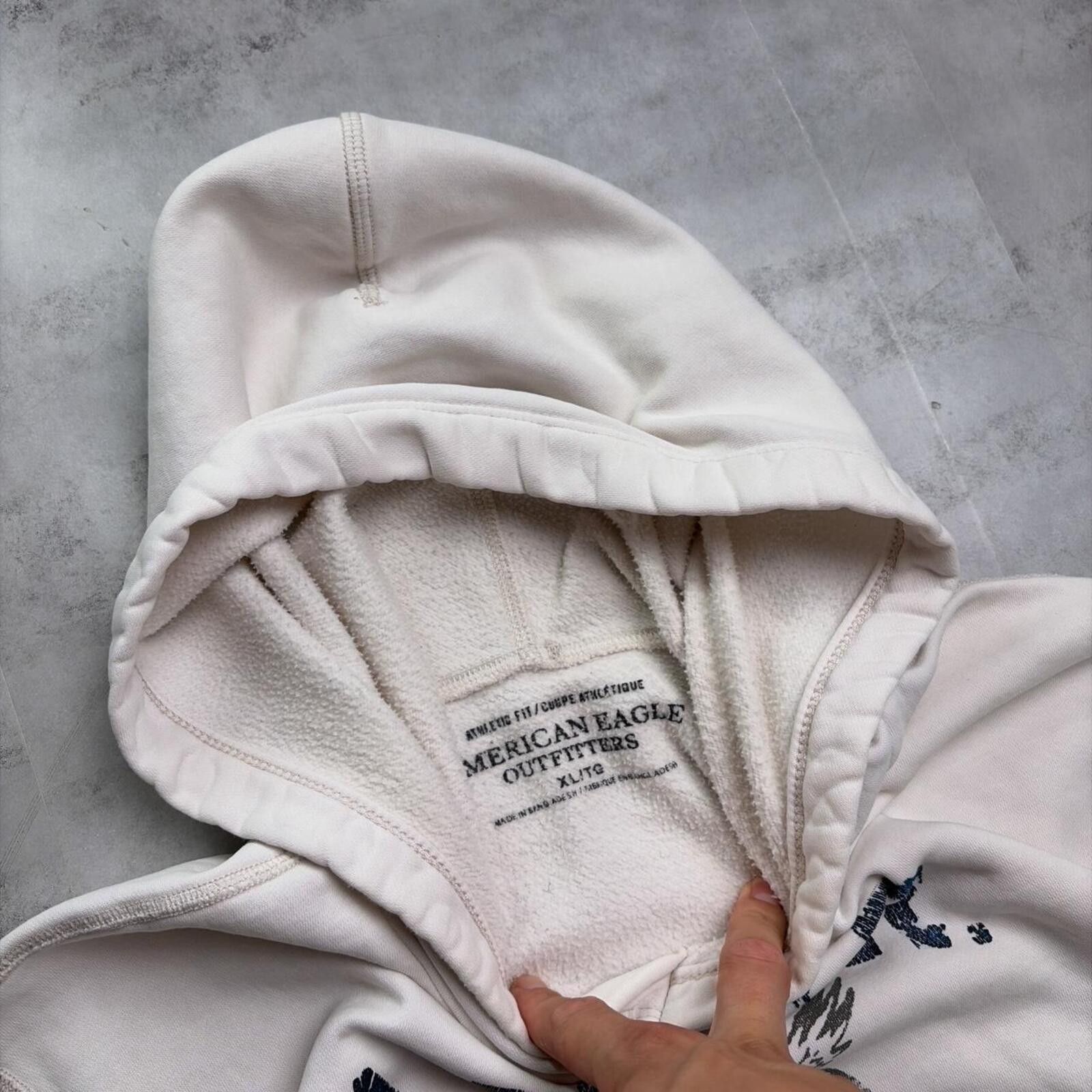 American Eagle Outfitters Y2K White American Eagle Grunge Skater Hoodie Size US XL / EU 56 / 4 - 5 Thumbnail