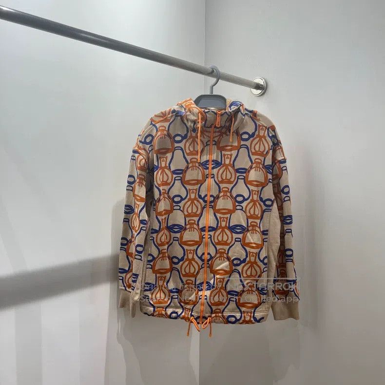 Hermes Hermes Pattern Full Print Hooded Zip-up Jacket Size XXS / US 00 / IT 34 - 1 Thumbnail