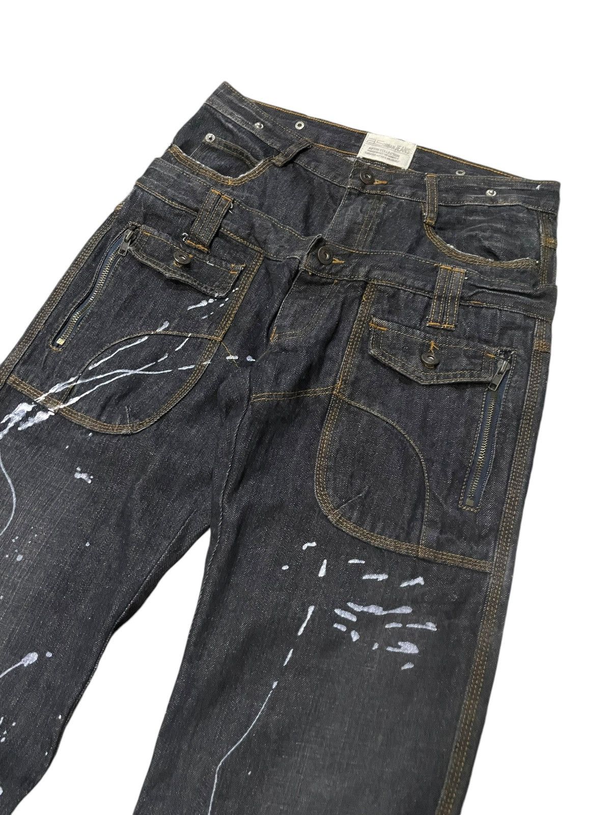 LOWBOX Aston Design Japan Double Waist Painter Loose Jeans Size US 30 / EU 46 - 3 Thumbnail
