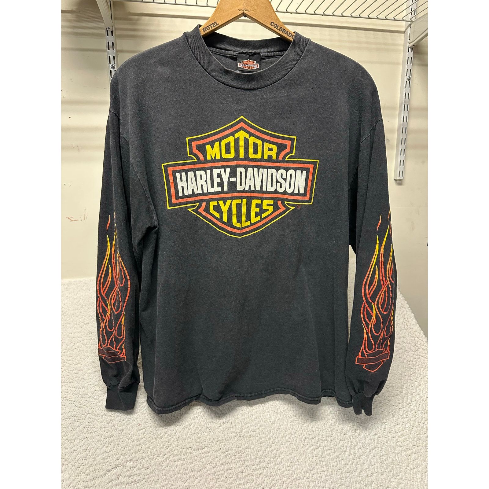 Harley Davidson Vintage Harley Davidson Long Sleeve Flames Size XL Size US XL / EU 56 / 4 - 1 Thumbnail