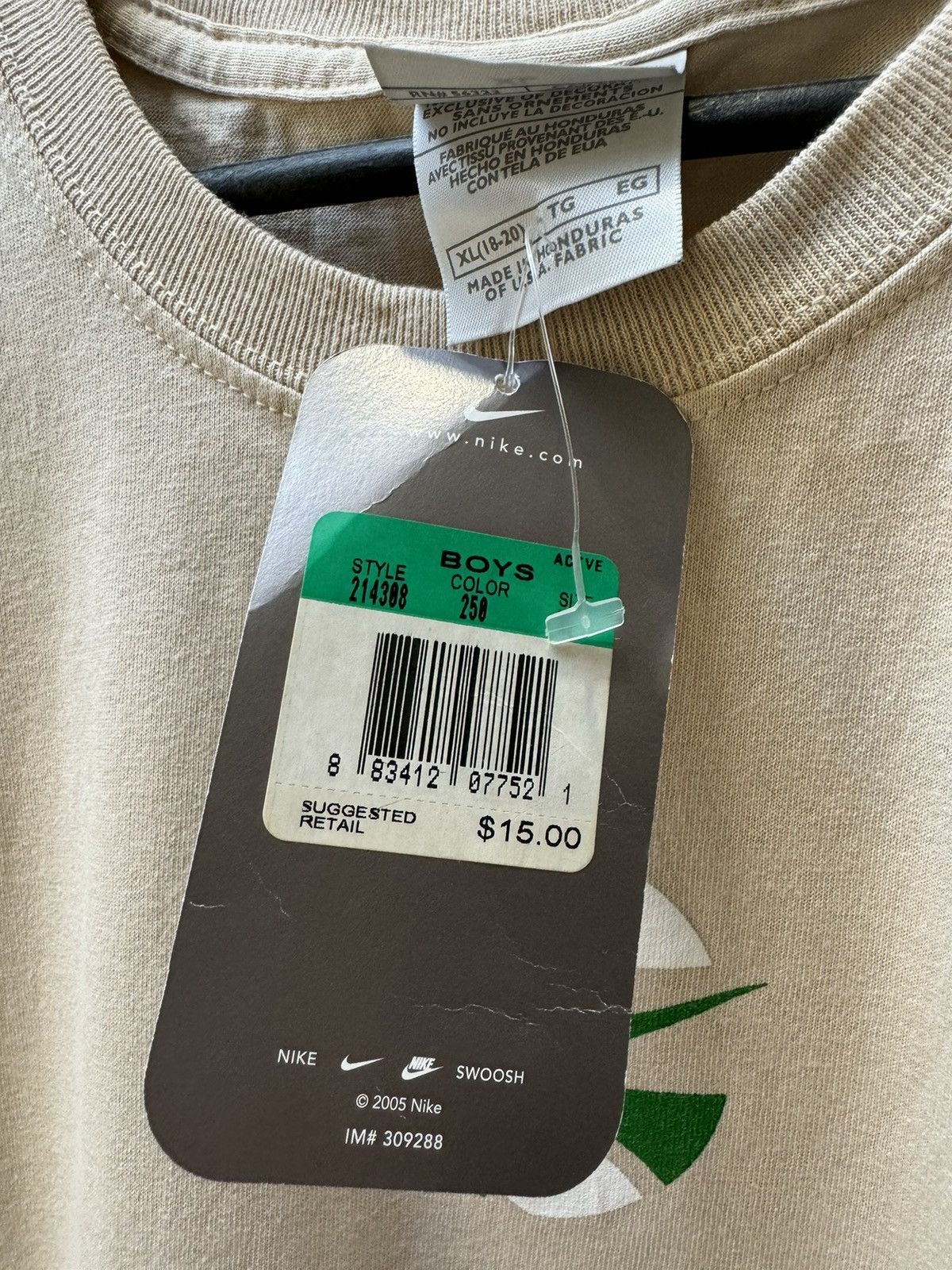Nike × Vintage Nike Vintage Beige Sleeveless Tee - Retro Swoosh Size US S / EU 44-46 / 1 - 3 Thumbnail