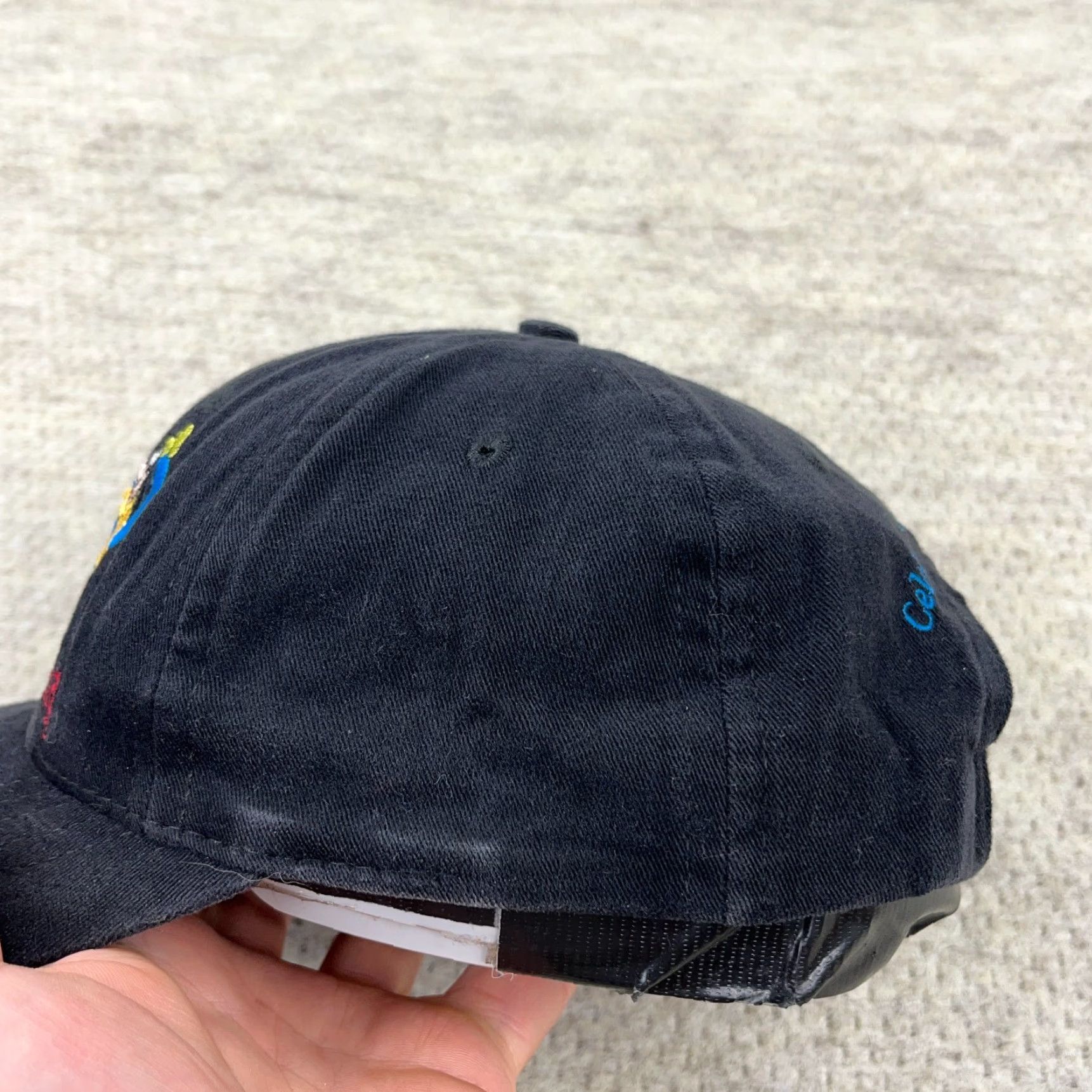 Disney VINTAGE Disney Hat Cap Baseball Cap Mens One Size Black 90s Goofy Mickey Donald Cartoon Logo Adjustable Strap Back Size ONE SIZE - 5 Thumbnail