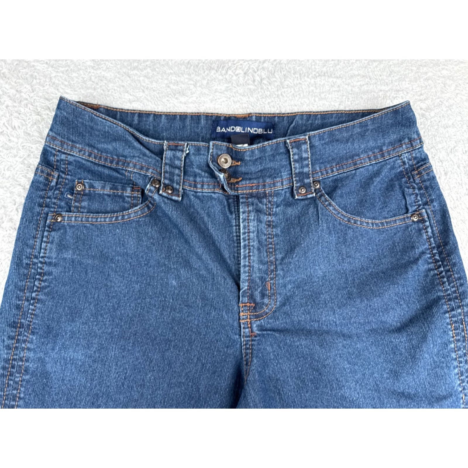 Vintage BandolinoBlu Jeans Womens 10 Blue Denim Capri Mid Rise 30x21 Cotton Blend 5-Pocket Design Size 32" / US 10 / IT 46 - 4 Thumbnail