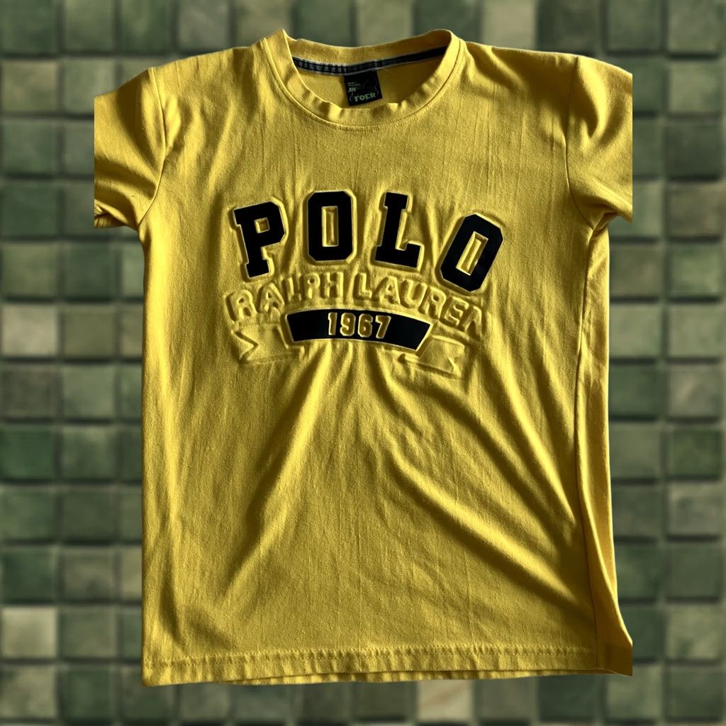 Polo Ralph Lauren JUV Polo Ralph Lauren Boot Leg 3D T Shirt Short Sleeve Yellow Retro Mens S Size US S / EU 44-46 / 1 - 1 Thumbnail