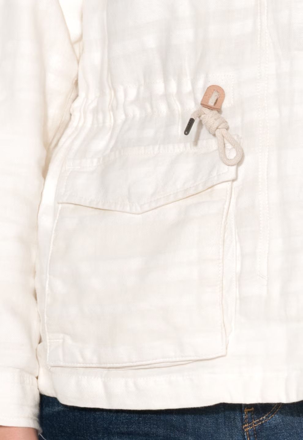 Levi's Levi's Cotton Linen White Milk Women's Safari Jacket Size L / US 10 / IT 46 - 5 Thumbnail