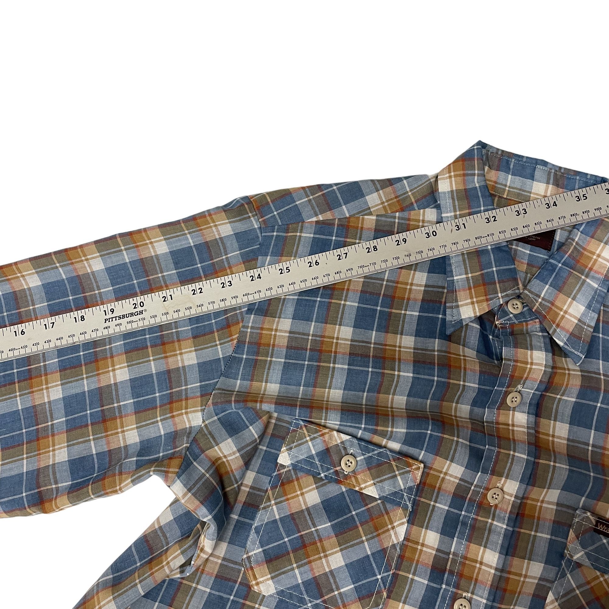 Wrangler Vtg Wrangler MOD Blue Copper SHADOW PLAID Hippie Shirt Size US L / EU 52-54 / 3 - 7 Thumbnail