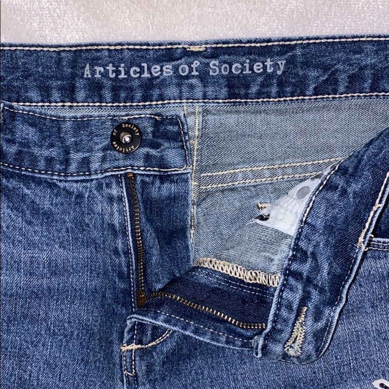 Other Articles of Society Patchwork Destroyed Denim Jeans | Sz 27 Size 27" / US 4 / IT 40 - 6 Thumbnail