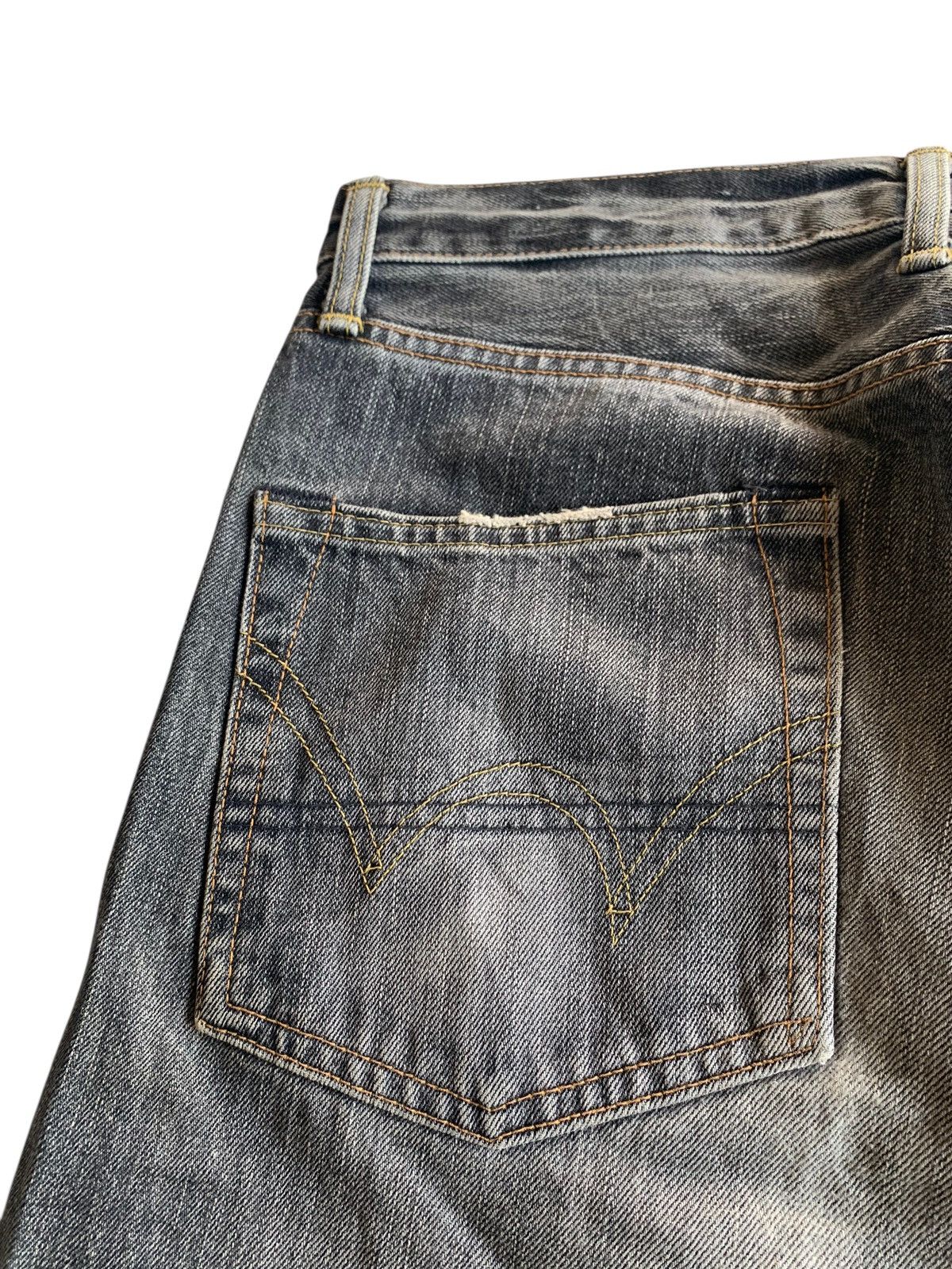 Edwin VINTAGE EDWIN 505Z SELVEDGE FADED & RUSTY DISTRESSED DENIM Size US 31 - 13 Thumbnail