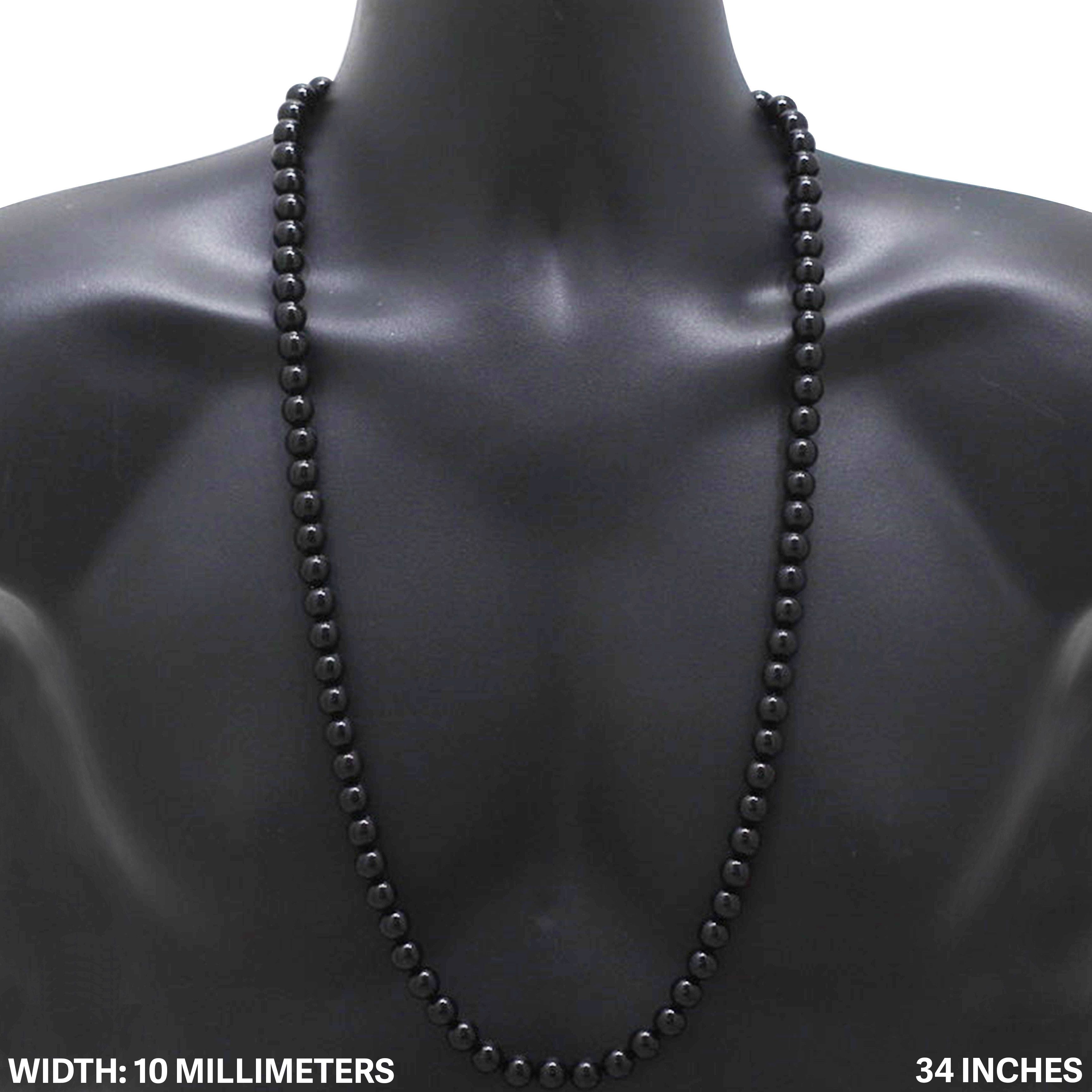Other 10mm Obsidian Beaded Necklace 34” Size ONE SIZE - 1 Thumbnail