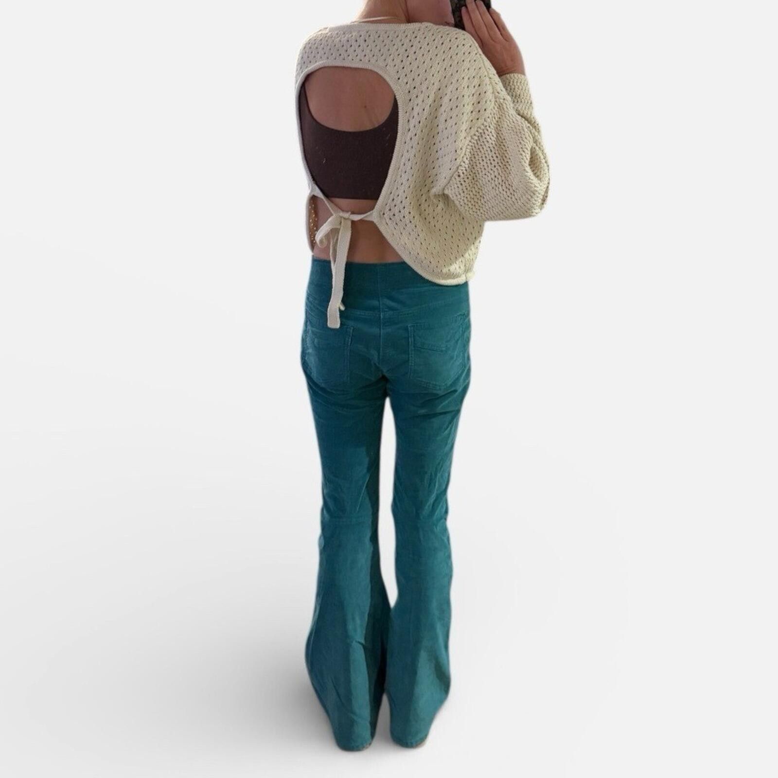 Free People Free People Teal Boot Cut Pants, Size 29 Size 29" - 4 Thumbnail