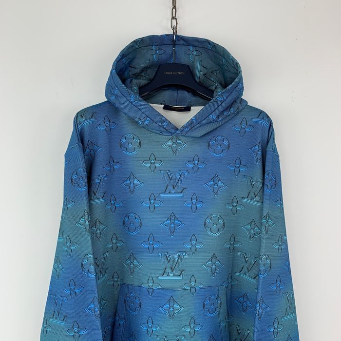 Louis Vuitton Louis Vuitton Blue 2054 3D Monogram Hoodie Sweatshirt Blue