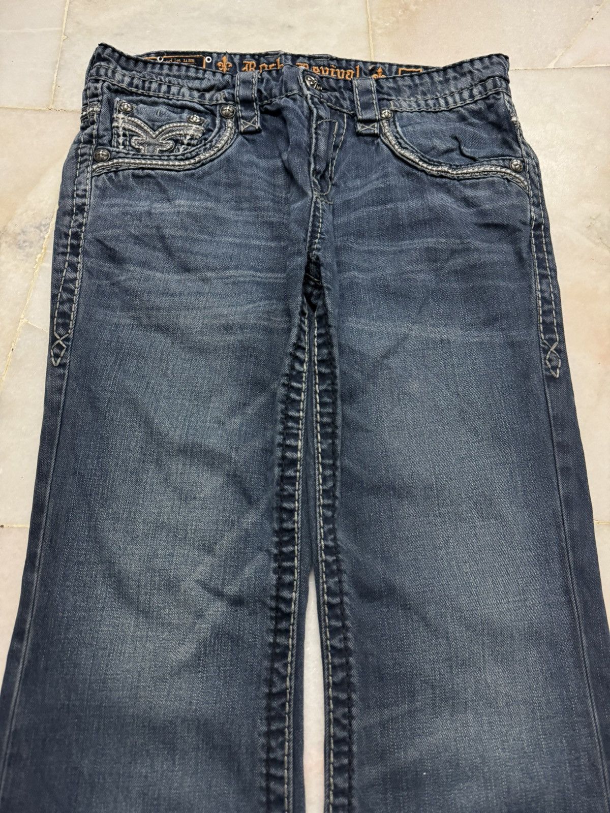 Vintage 💥BOOTCUT💥ROCK REVIVAL REMY SLIM BOOT STONED WASHED Size US 31 - 3 Thumbnail