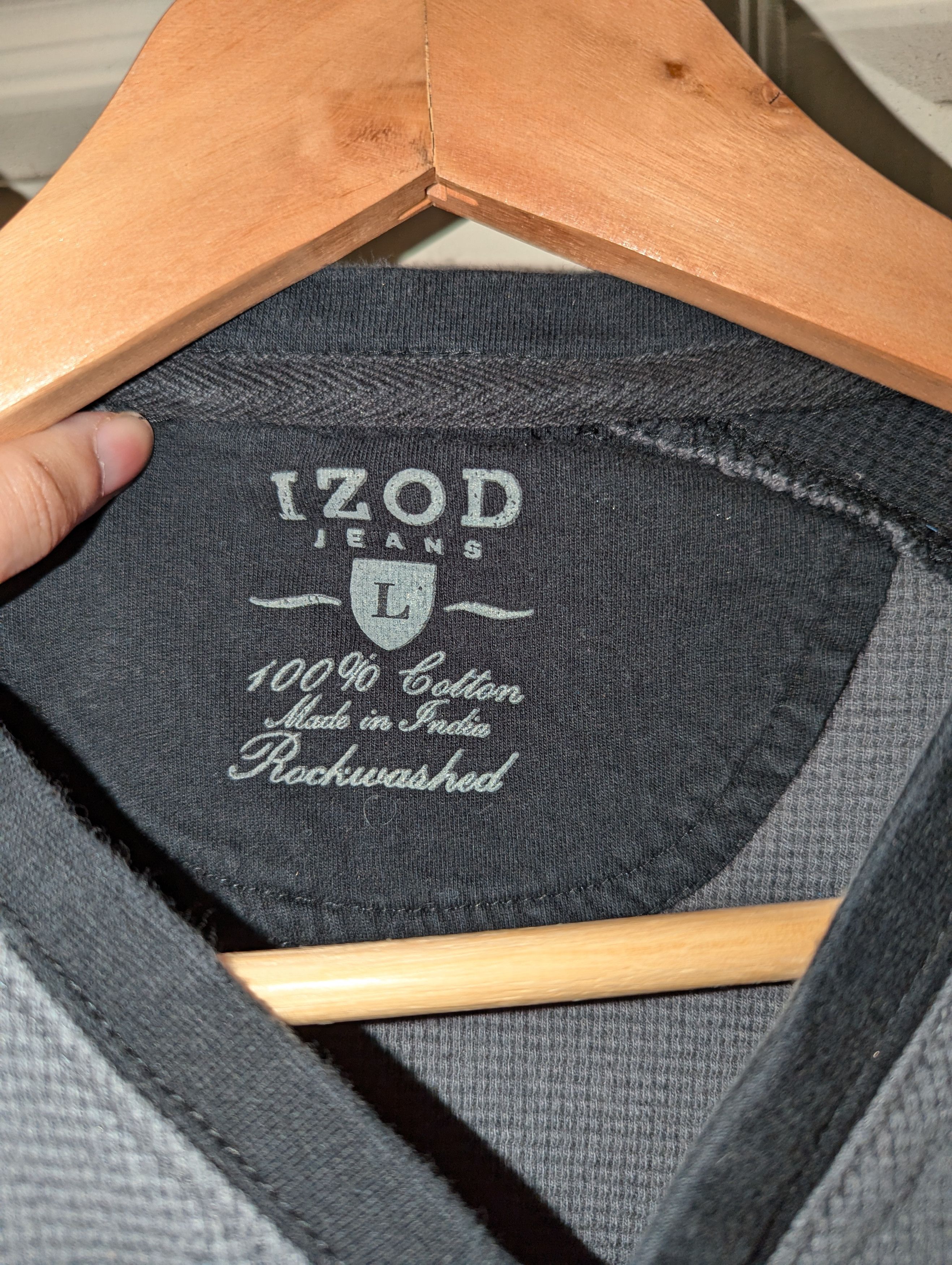 Izod Men's Henley knit long sleeve Size US L / EU 52-54 / 3 - 3 Thumbnail