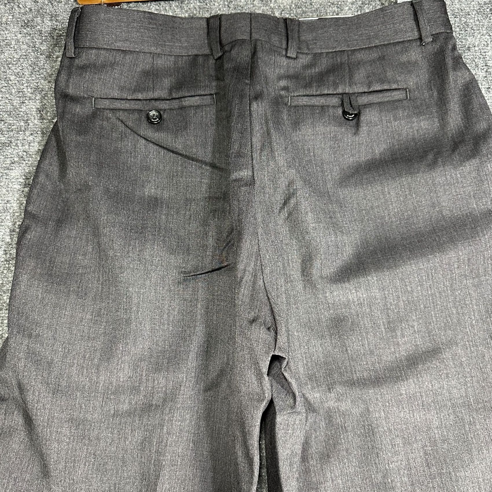 Banana Republic Banana Republic Pants Mens 33 Wool Trouser Flat Front Zip Fly Pockets Dress HEM Gray Wool-Blend Classic Dress Pants Mens 33 Charcoal Gray Size US 33 - 7 Thumbnail