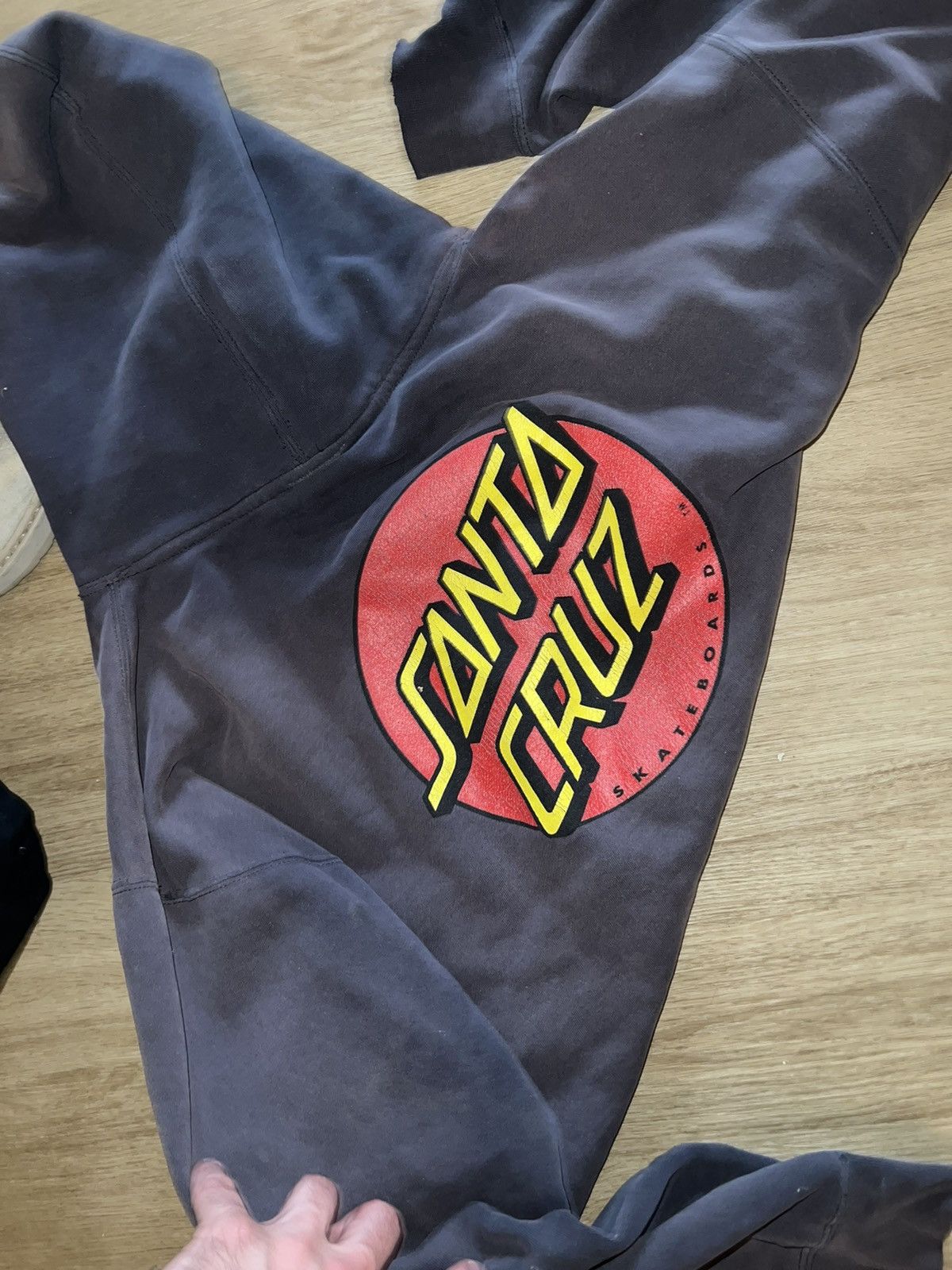 Santa Cruz Skateboards × Vintage INSANE thrashed faded Santa Cruz skateboards grunge hoodie Size US L / EU 52-54 / 3 - 7 Thumbnail