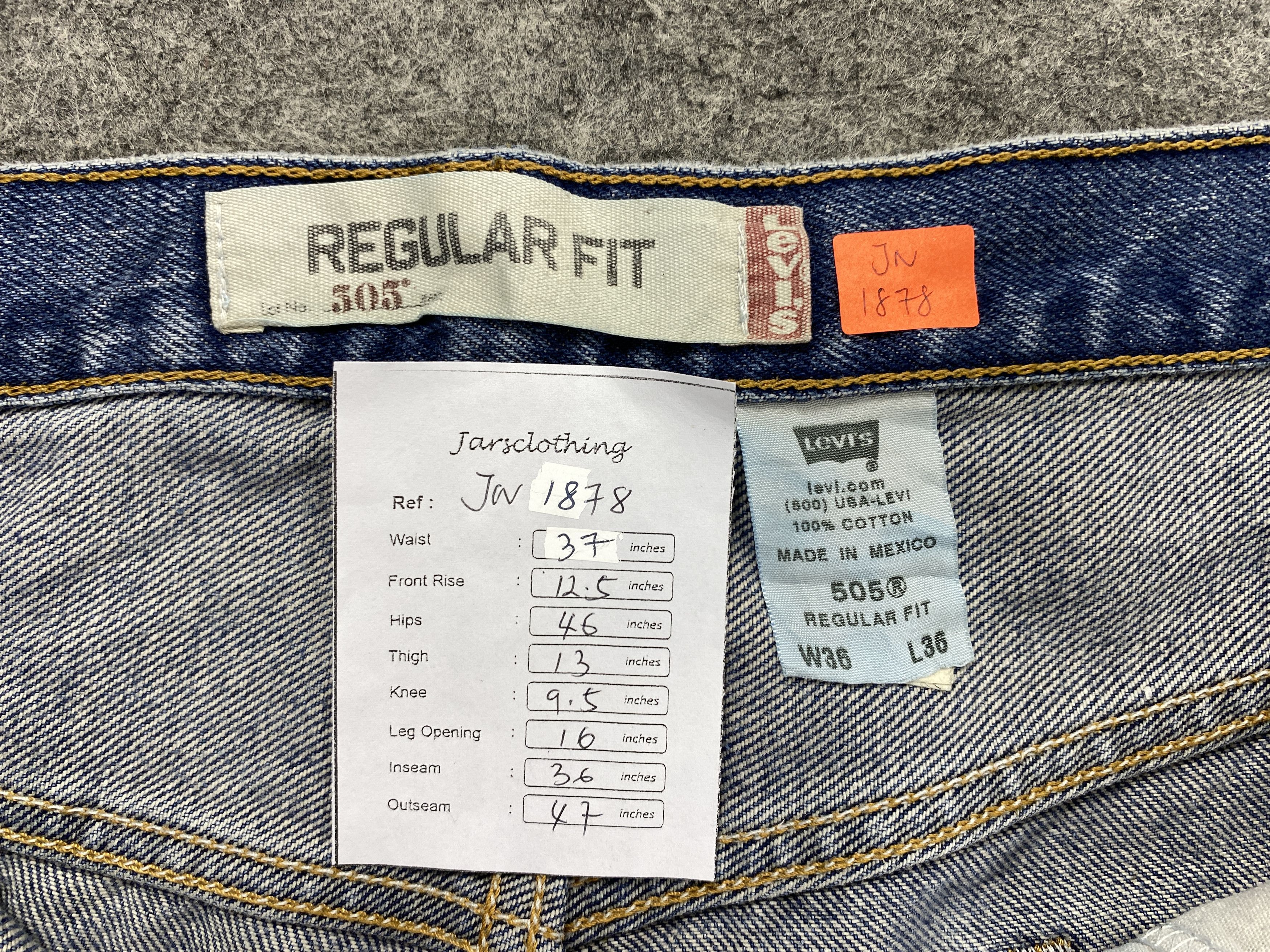 Levi's Dirty Blue Vintage Levi's 505 Jeans 37x36 Denim -JN1878 Size US 37 - 7 Thumbnail