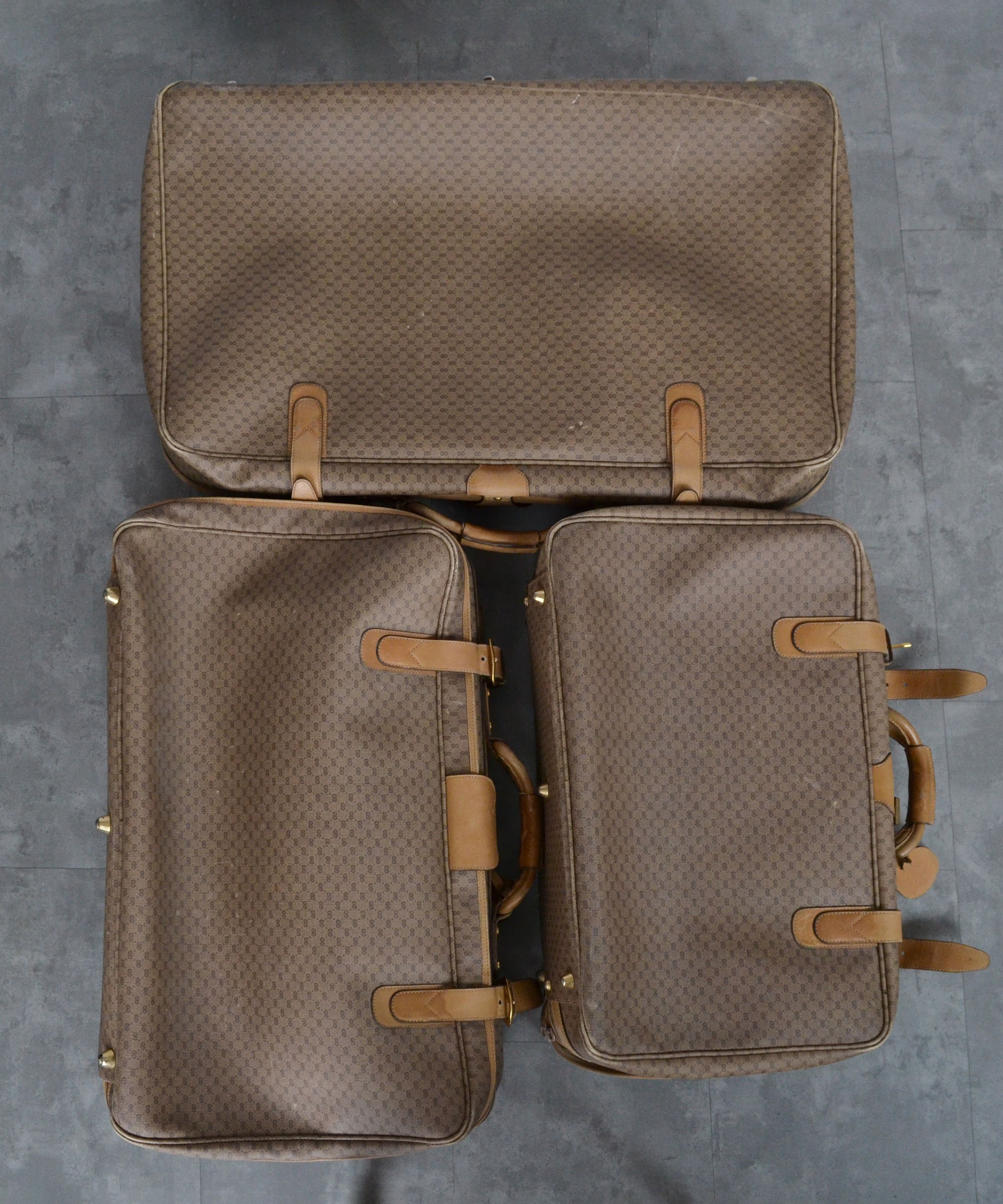Gucci GUCCI Luggage Bag Monogram GG Logo Suitcase Brown Leather Size ONE SIZE - 9 Thumbnail