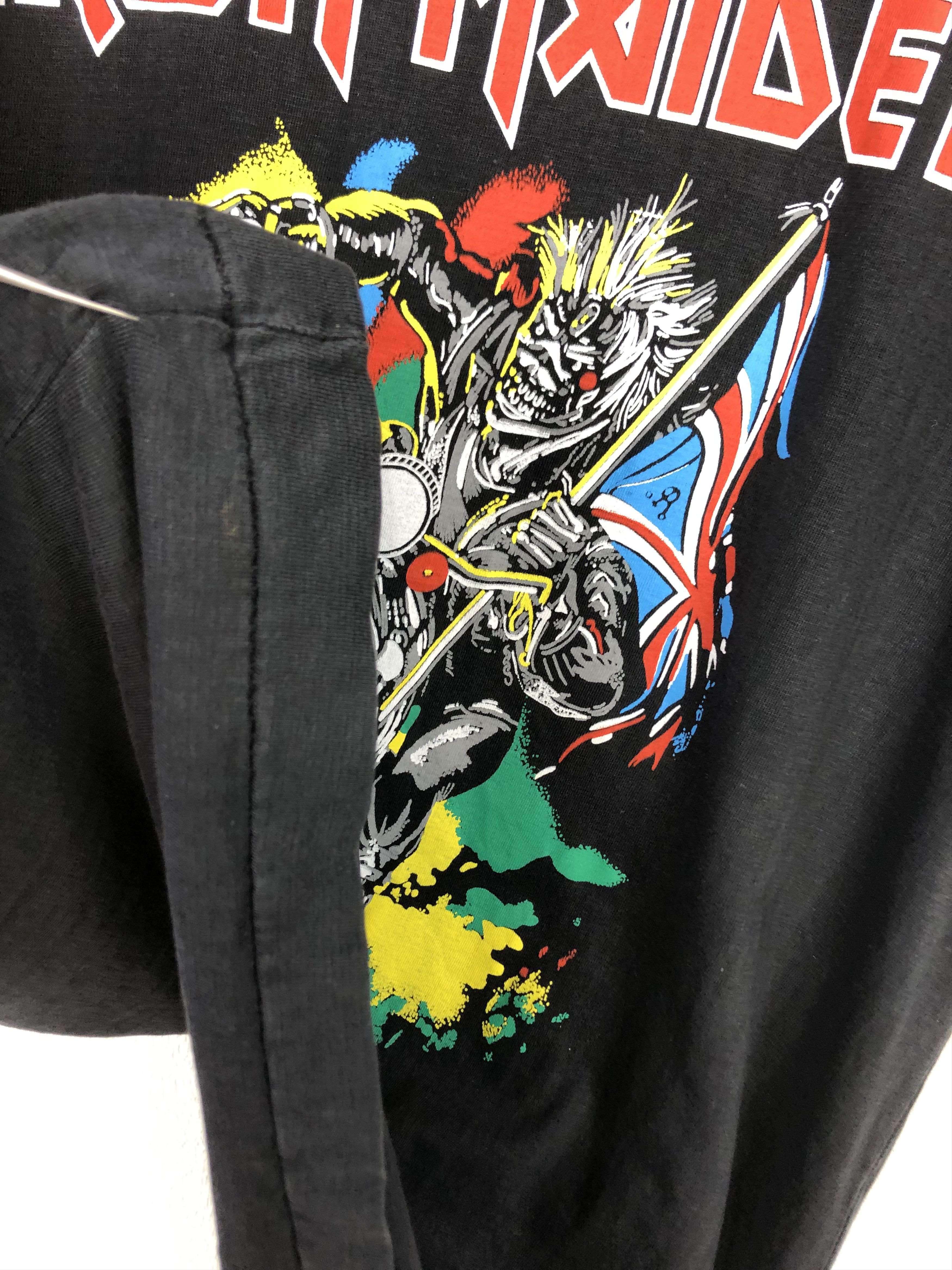 Vintage Vintage 80's Iron Maiden Band Shirt Over Print Tee Mens Rare Size US M / EU 48-50 / 2 - 6 Thumbnail