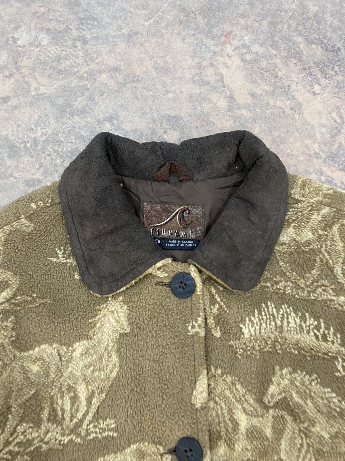 Acne Studios Inspired Tsunami Fleece Horses Boxy Crop Jacket