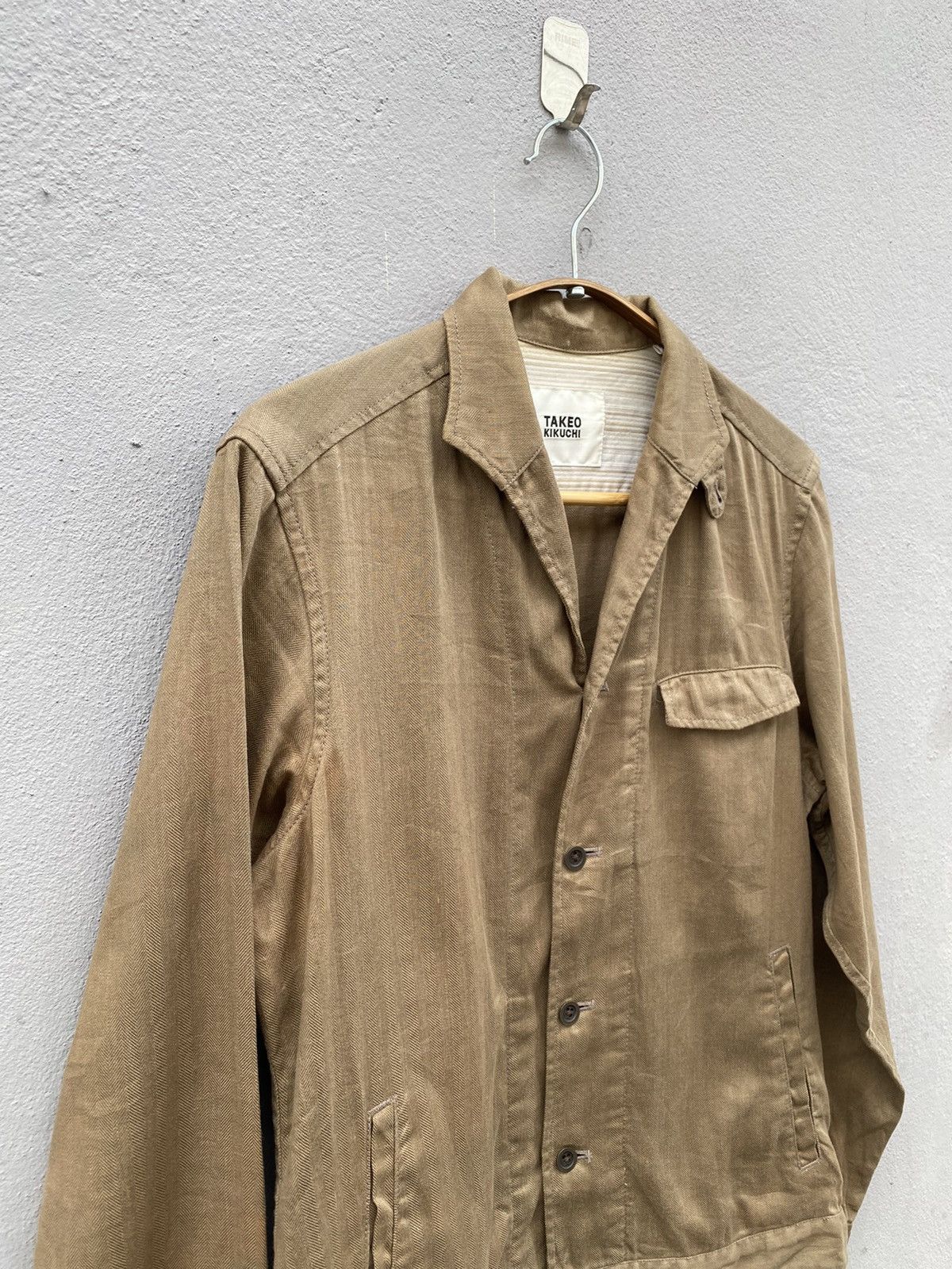 Japanese Brand × Takeo Kikuchi × Vintage 🔥RARE🔥 Vtg Japanese Designer Takeo Kikuchi Herringbone Shirt Size US M / EU 48-50 / 2 - 9 Thumbnail