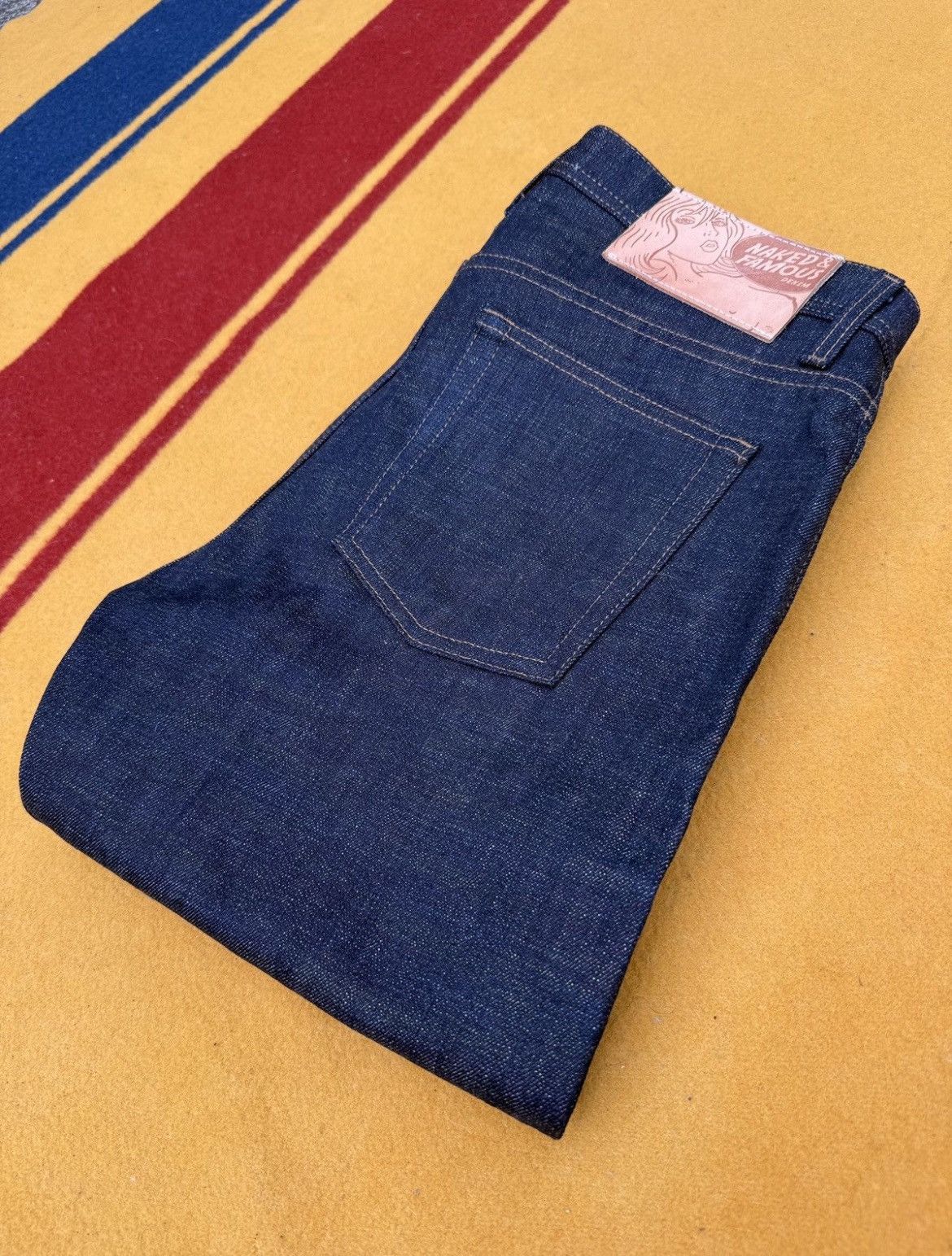 Naked & Famous Japan Heritage Kasuri Indigo Size US 32 / EU 48 - 2 Thumbnail