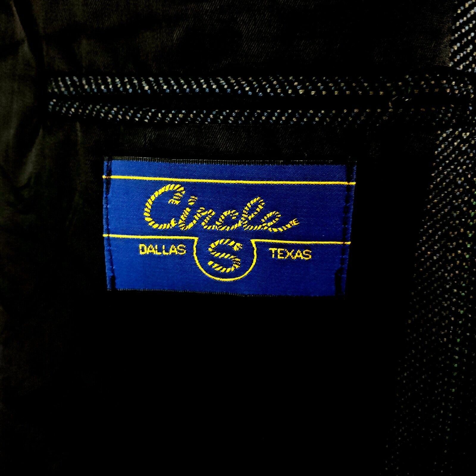 Vintage Circle Silk Rayon 2 Button Sport Coat 42L Black Green Long W Size 42L - 8 Thumbnail