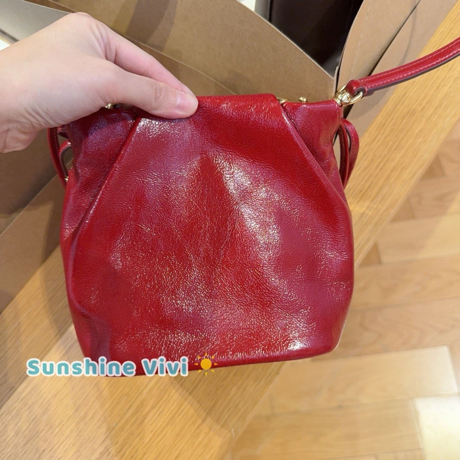 Coach NWT Coach Faye Mini Drawstring Bag Ruching CDB68 Gold/Dark Size ONE SIZE - 7 Thumbnail