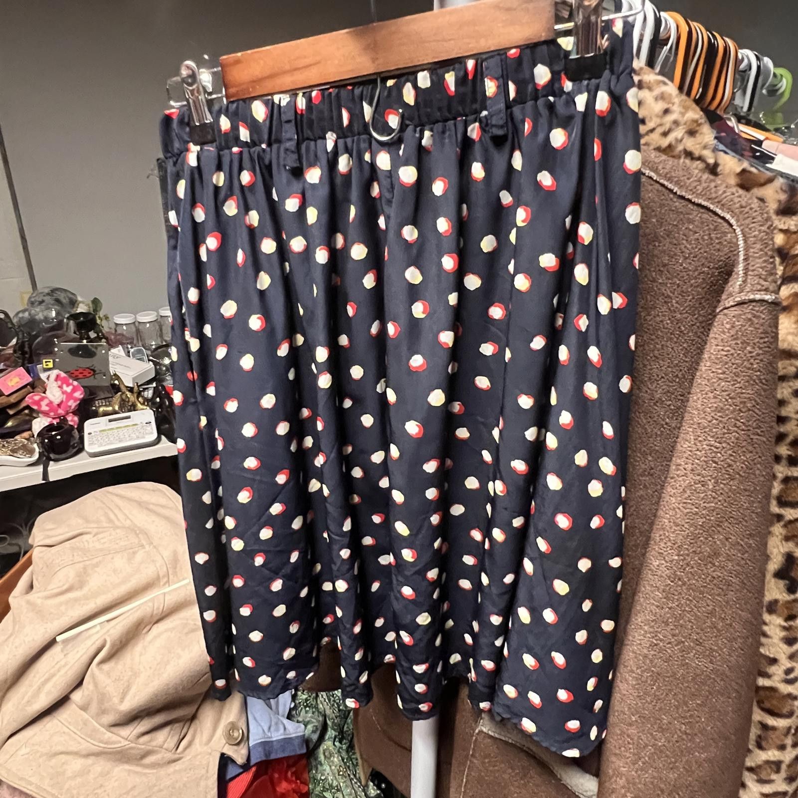 Unknown London Black Polka Dot Women's Skirt Size 32" / US 10 / IT 46 - 2 Thumbnail