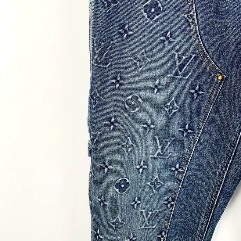 Louis Vuitton Louis Vuitton 23 blue logo embossed cotton casual denim pa Size US 32 / EU 48 - 4 Thumbnail