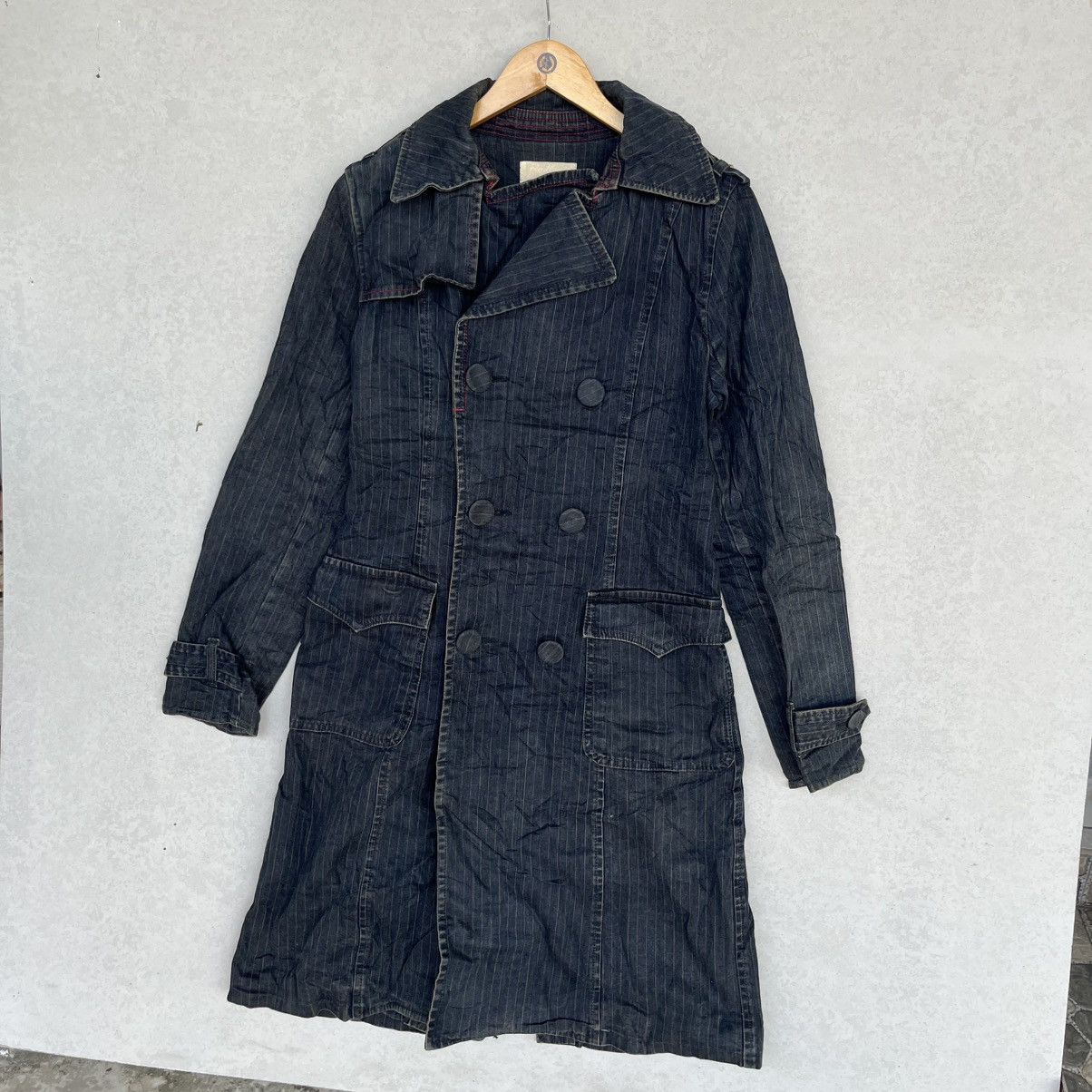 Other Vintage Black Denim Trench Coat With Double-Breasted Button Size M / US 6-8 / IT 42-44 - 2 Thumbnail