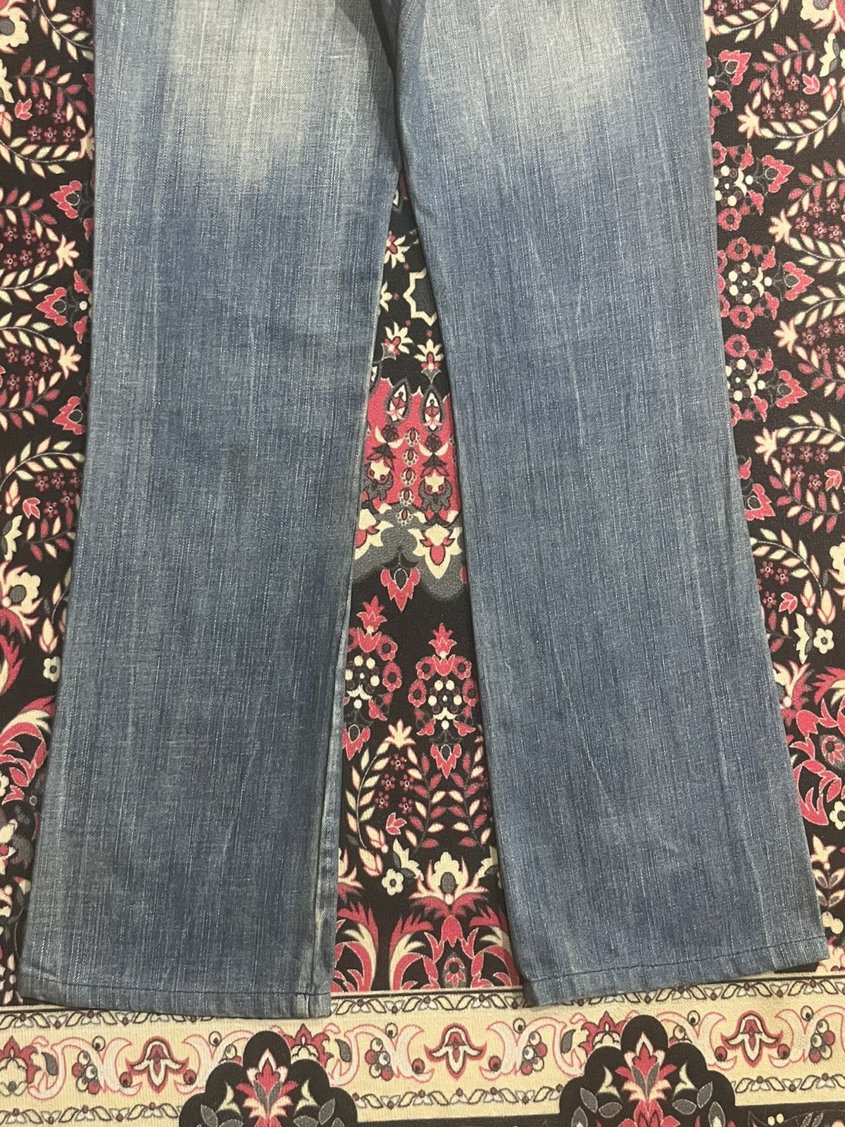 If Six Was Nine Japanese Brand C-ism Low Rise Fringe Distressed Flare Jeans Size 30" / US 8 / IT 44 - 9 Thumbnail