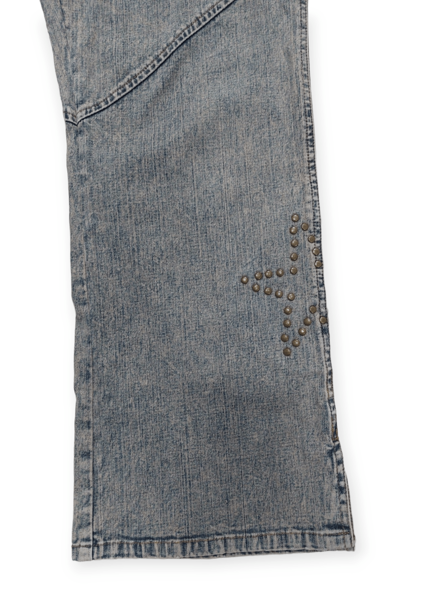 Japanese Brand Livre Claire Baggy Star Patched Denim Size US 27 - 6 Thumbnail