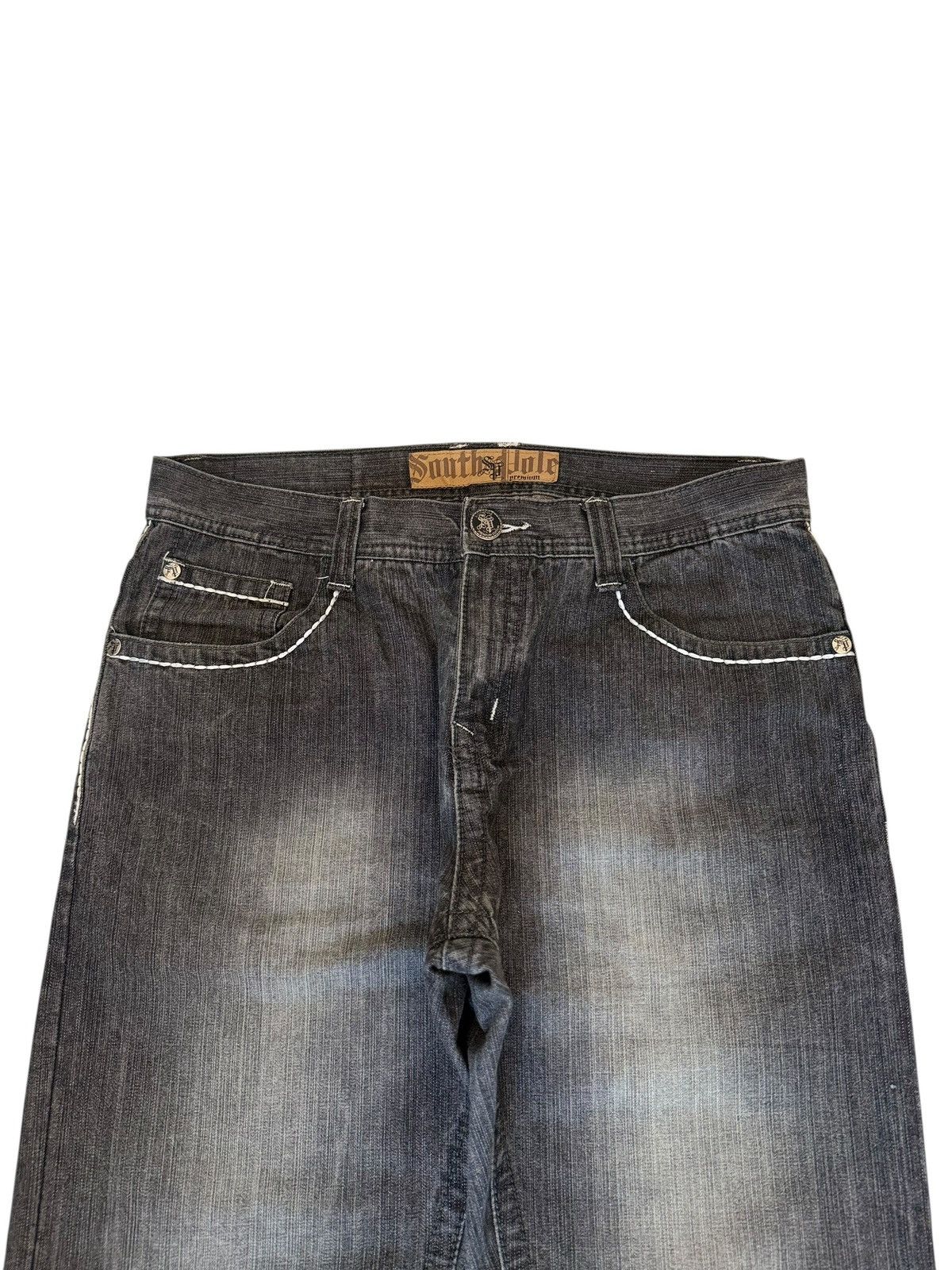 Southpole Southpole Premium Black Grey Baggy Denim Jeans Print Logo Size US 36 / EU 52 - 7 Thumbnail