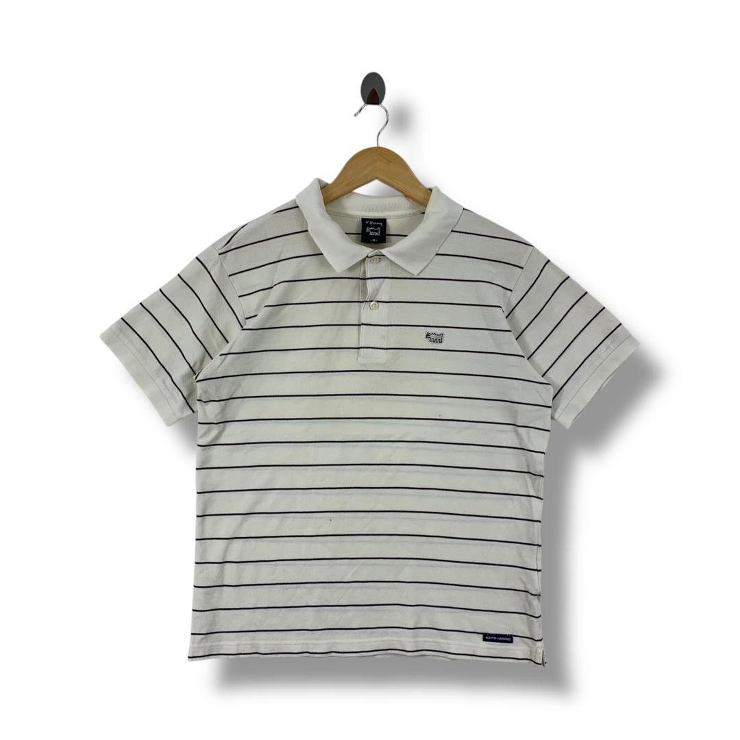 Vintage KEITH HARING stripe polo tee