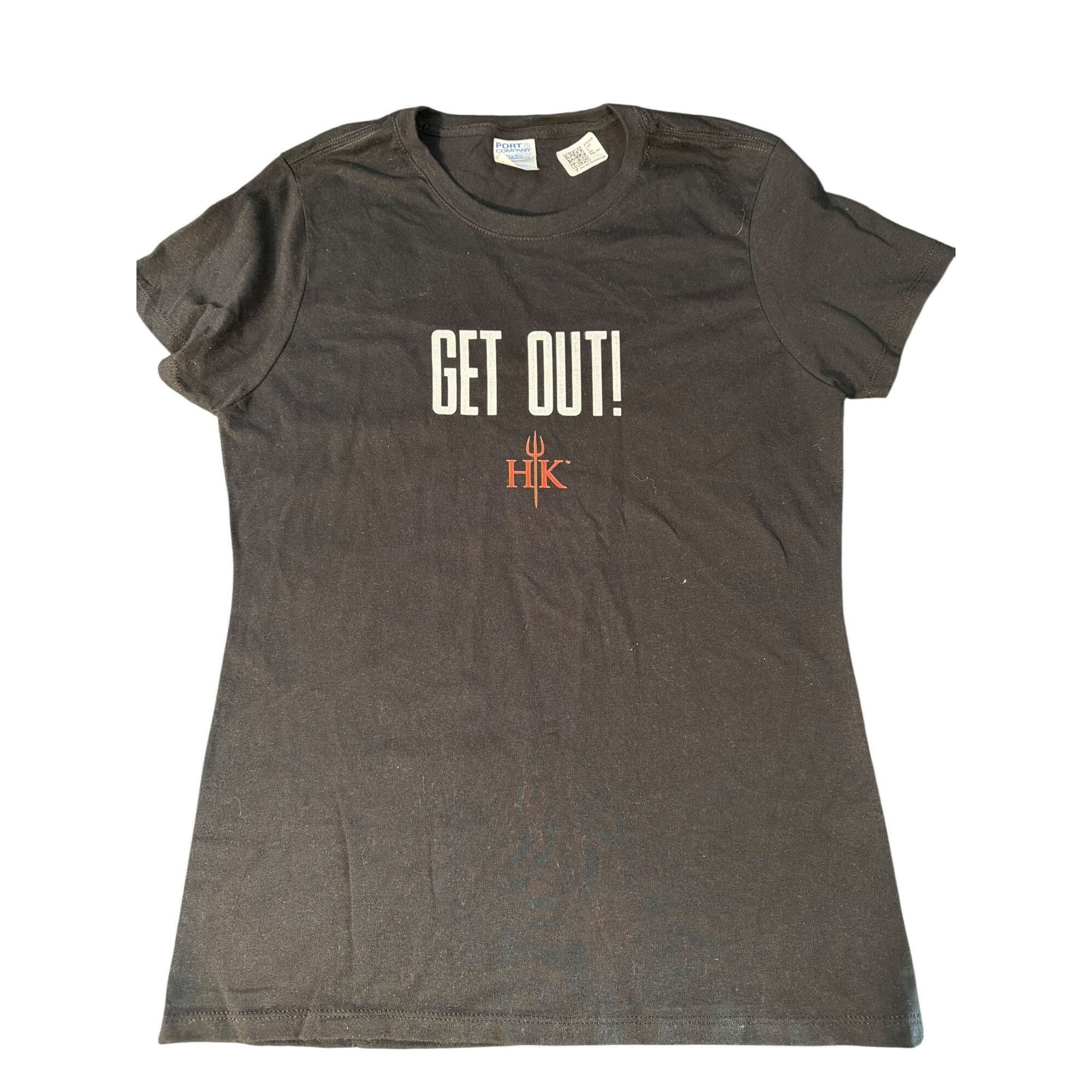 Port & Company Get Out! HK Logo Short Sleeve T Shirt Hells Kitchen Cotton P Size S / US 4 / IT 40 - 1 Thumbnail