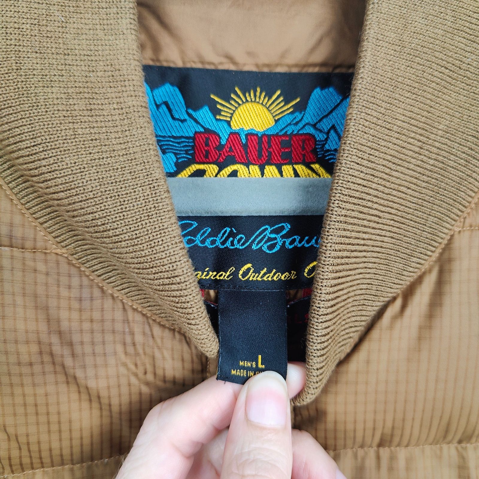 Eddie Bauer Eddie Bauer Original 1957 Down Super Sweater Mens Large Tan Size US L / EU 52-54 / 3 - 8 Thumbnail