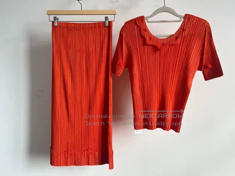Issey Miyake Issey Miyake Red Short Sleeve Size L / US 10 / IT 46 - 2 Thumbnail