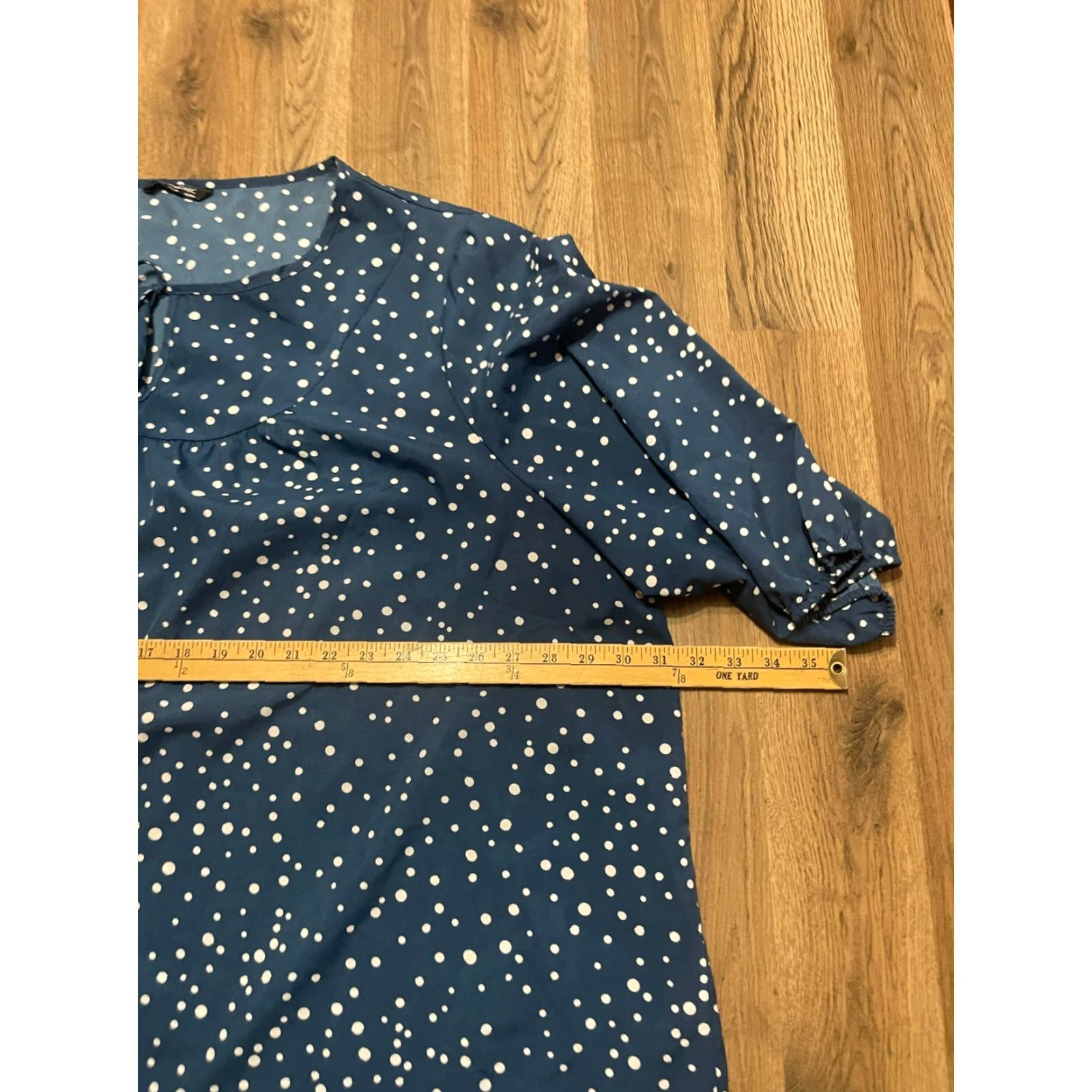 Vintage Bloomchic Blouse Women's Plus Size 26 Shirt Adult Plus White Polka Dots Short Sleeve Modern Casual Bloomchic Size 4XL / US 24-26 - 6 Thumbnail