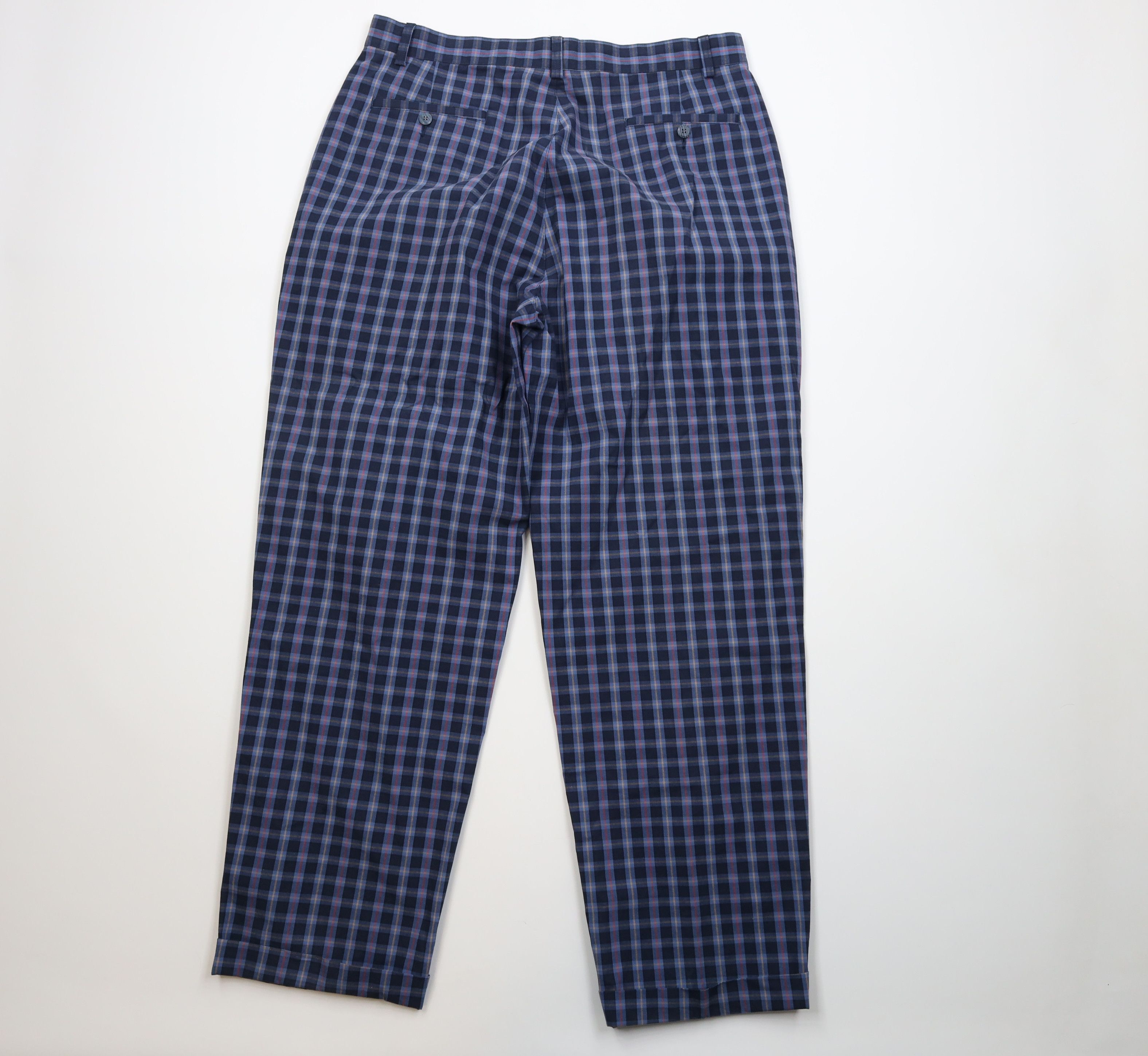 Izod Vintage 80s 90s Izod Chino Pants Trousers Plaid Cotton Size US 36 / EU 52 - 9 Thumbnail