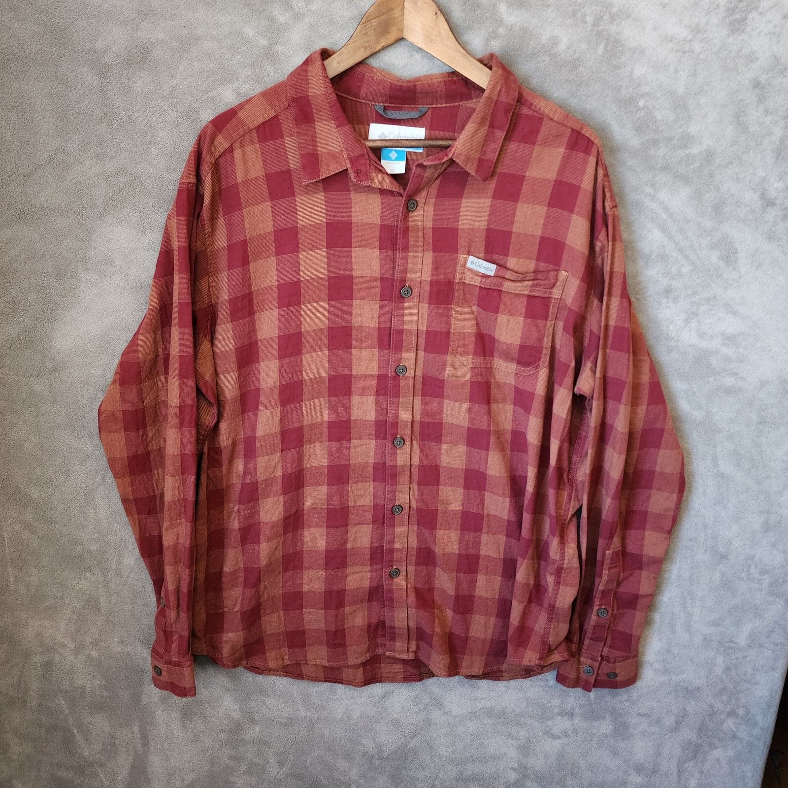 Columbia Columbia Men's XL Red Plaid Long Sleeve Shirt India Size US XL / EU 56 / 4 - 1 Thumbnail